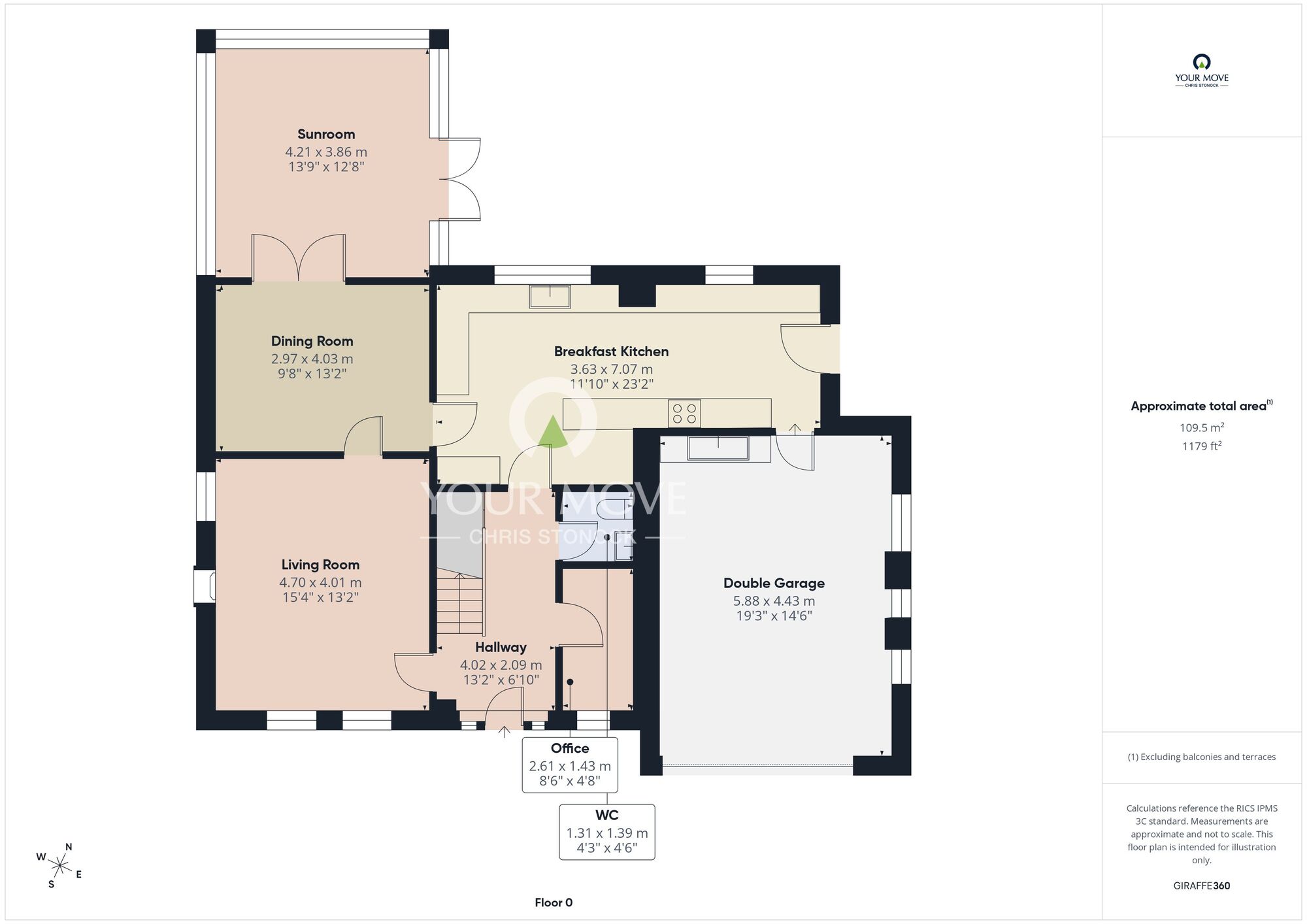 Floorplan of 4 bedroom Detached House for sale, Constable Close, Ryton, Tyne and Wear, NE40