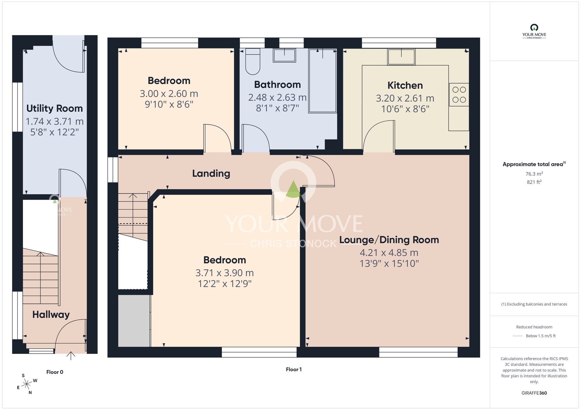 Floorplan of 2 bedroom Flat for sale, Adderlane Road, Prudhoe, Northumberland, NE42
