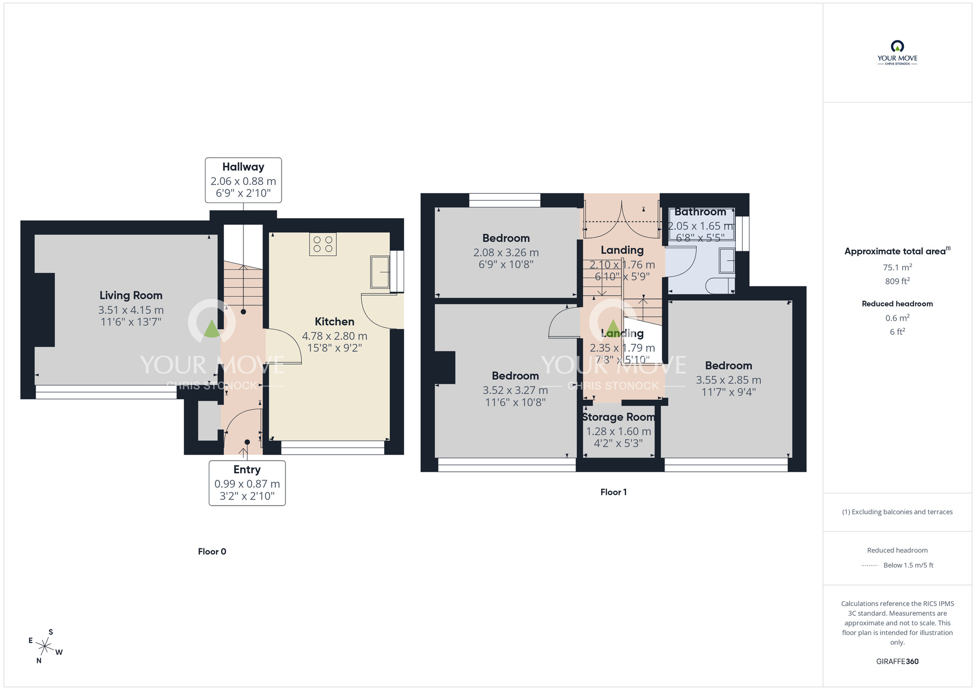Floorplan of 3 bedroom Semi Detached House for sale, Western Avenue, Prudhoe, Northumberland, NE42