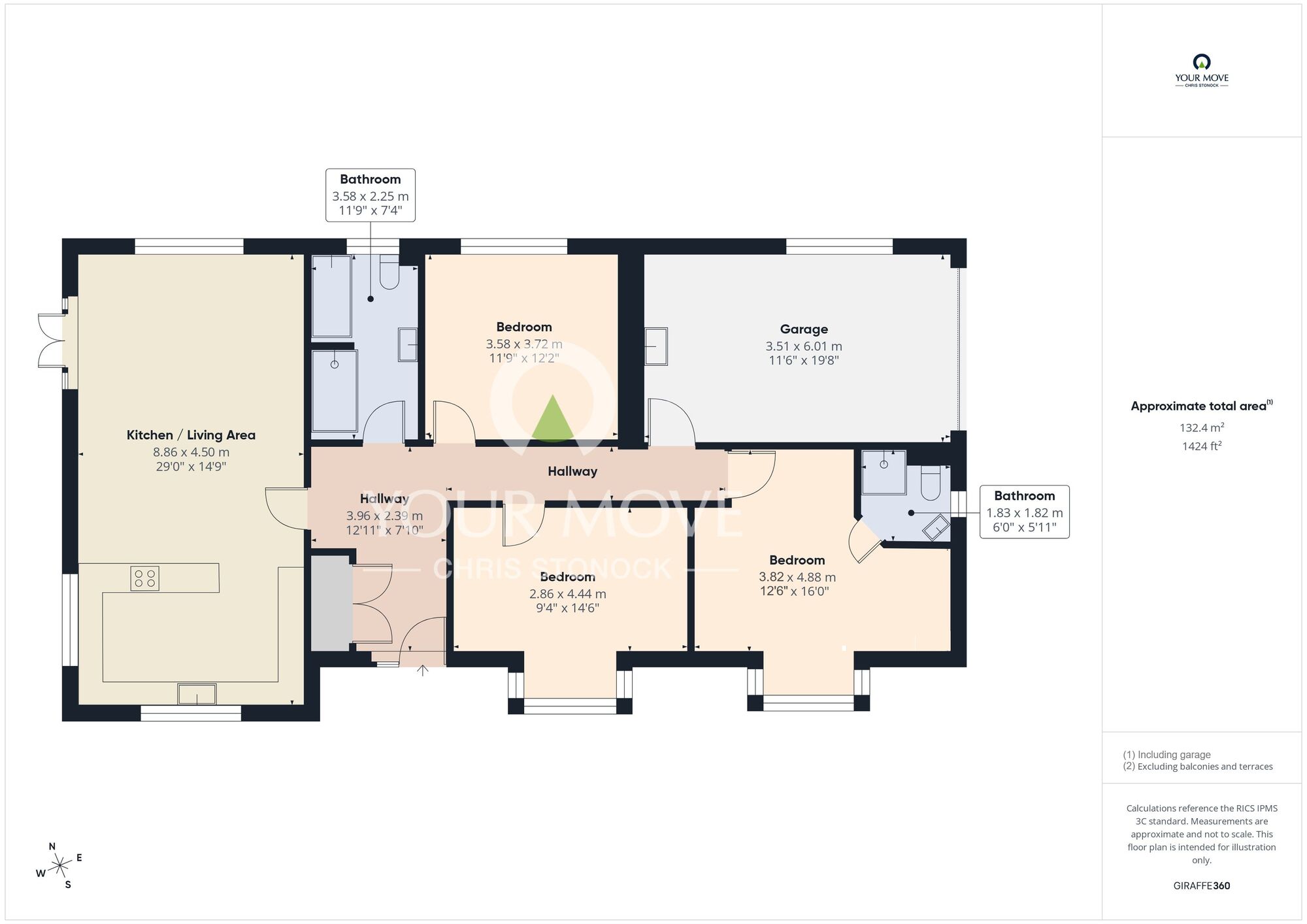 Floorplan of 3 bedroom Detached Bungalow for sale, Cushy Cow Lane, Ryton, Tyne and Wear, NE40
