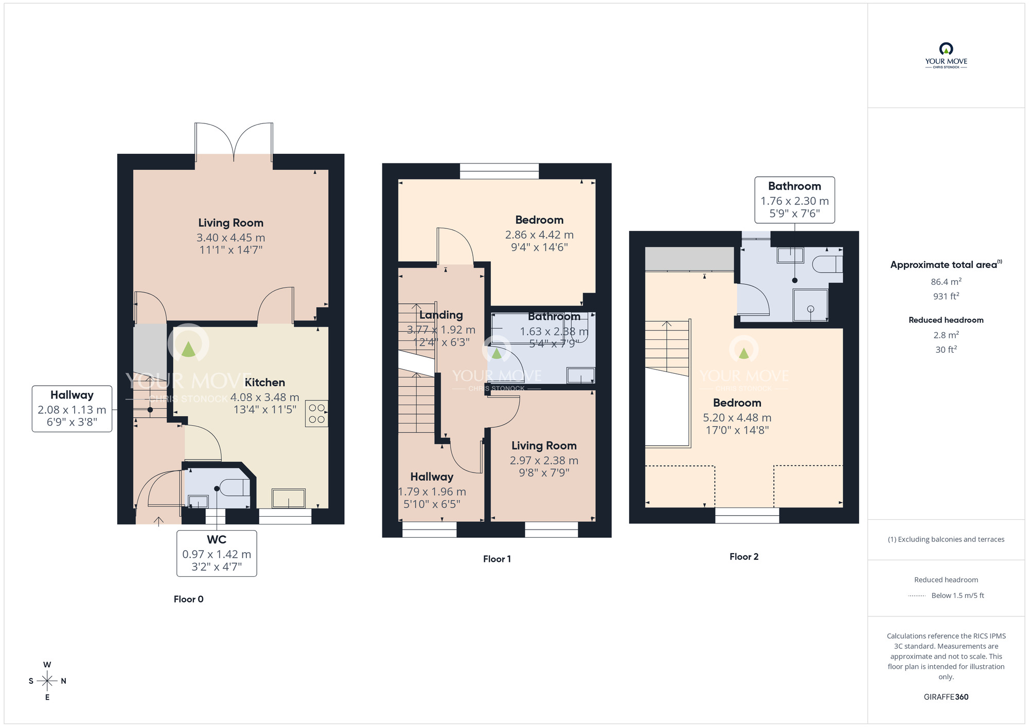 Floorplan of 3 bedroom Mid Terrace House for sale, Ellen Crescent, Ryton, Tyne and Wear, NE40