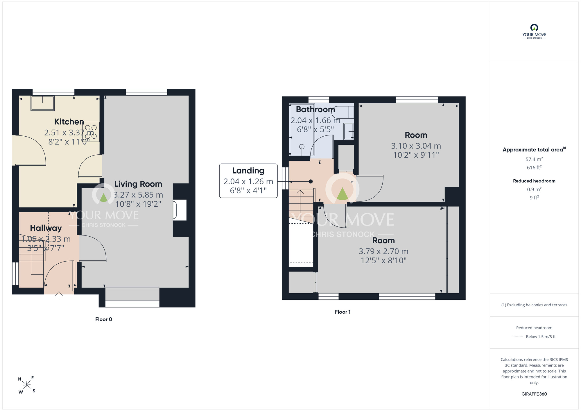 Floorplan of 2 bedroom Semi Detached House for sale, Garden House Estate, Ryton, Tyne and Wear, NE40