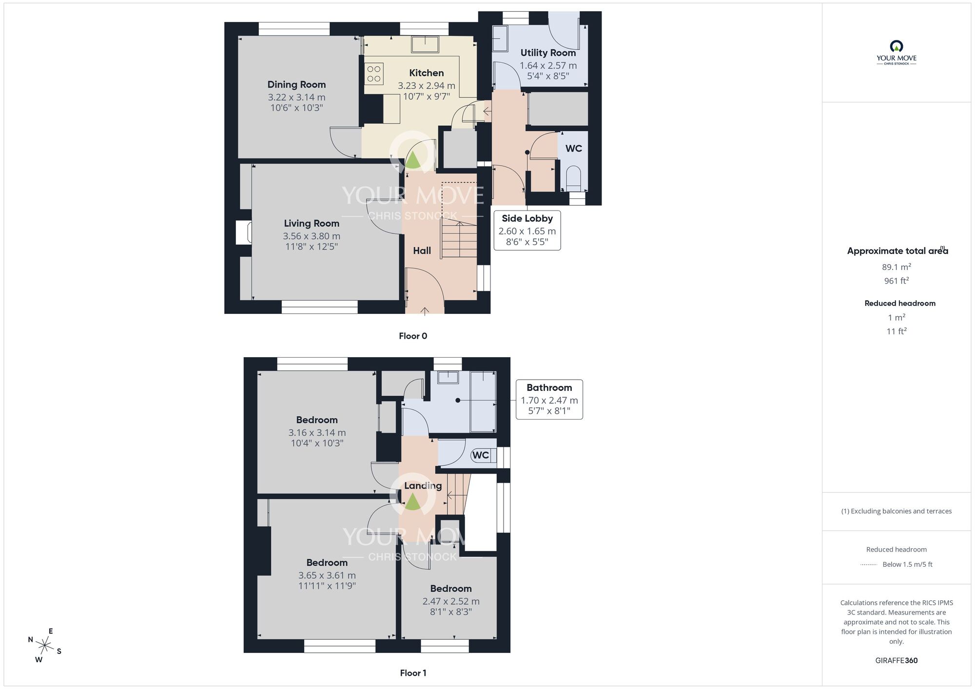 Floorplan of 3 bedroom Semi Detached House for sale, Rockwood Hill Estate, Greenside, Tyne and Wear, NE40