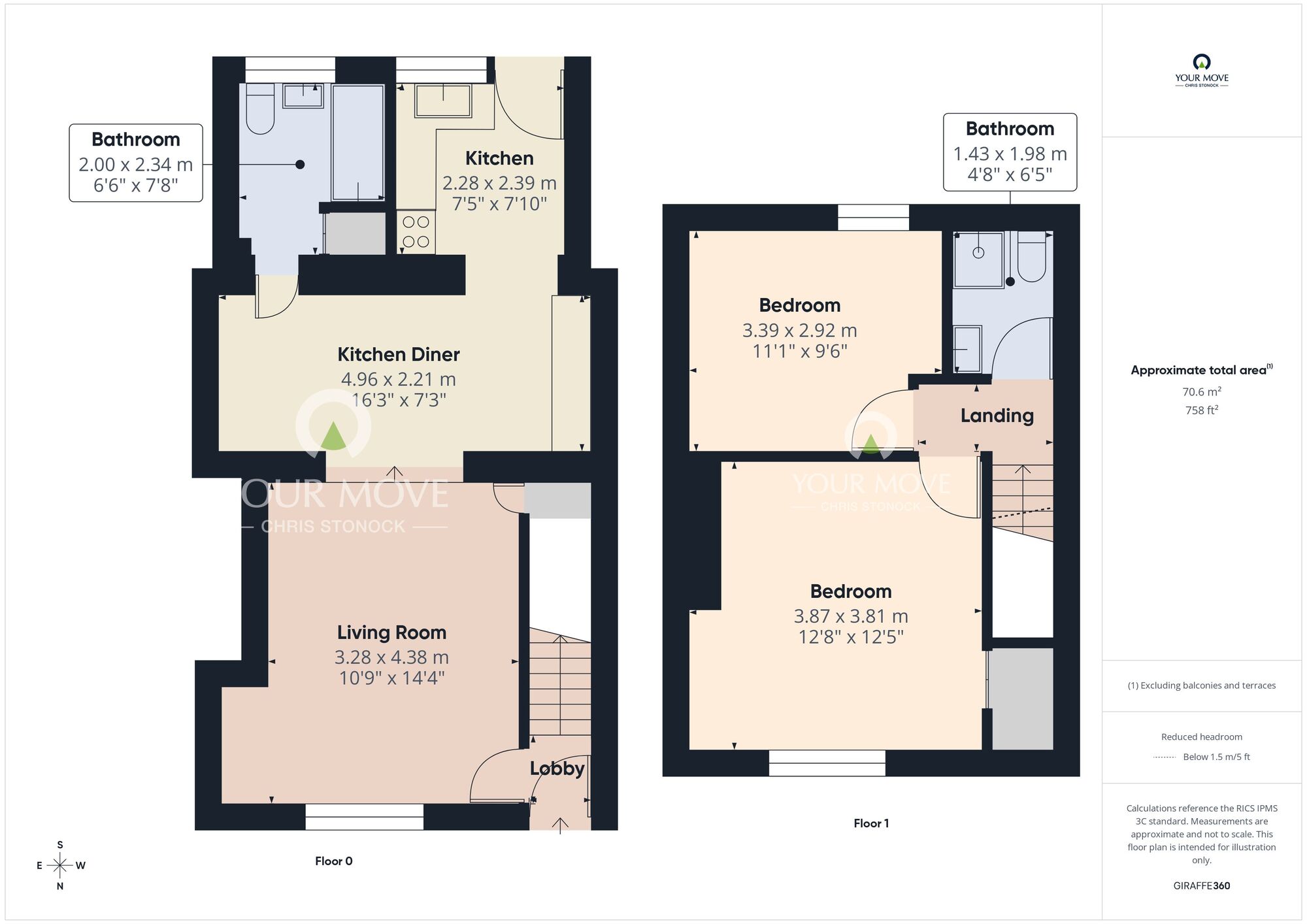 Floorplan of 2 bedroom Mid Terrace House for sale, Main Street, Crawcrook, Tyne and Wear, NE40