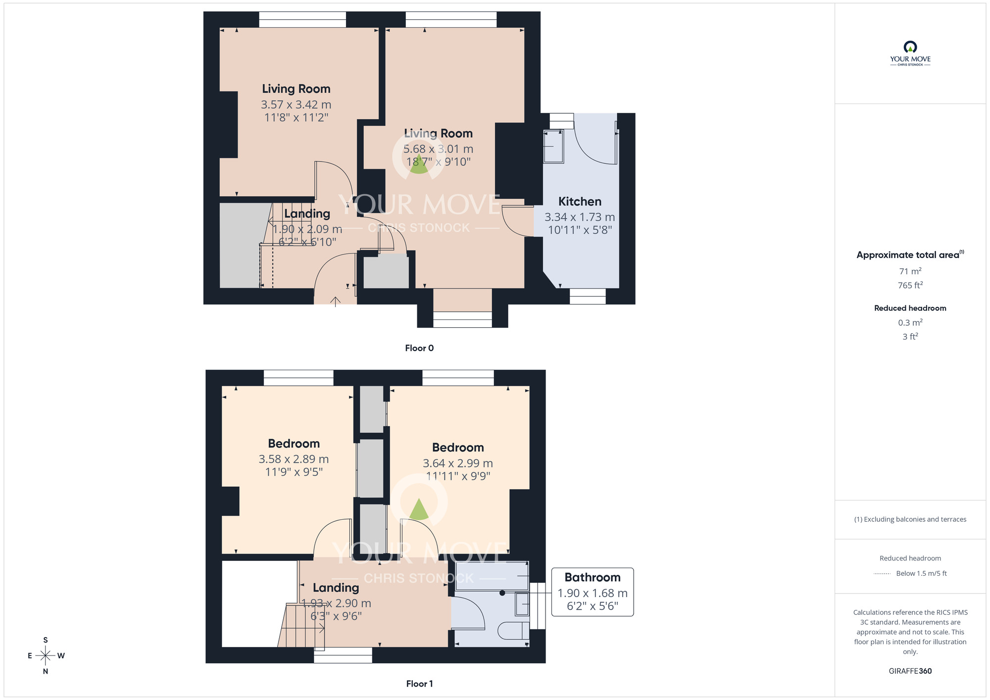 Floorplan of 2 bedroom Semi Detached House for sale, Park Field, Ryton, Tyne and Wear, NE40