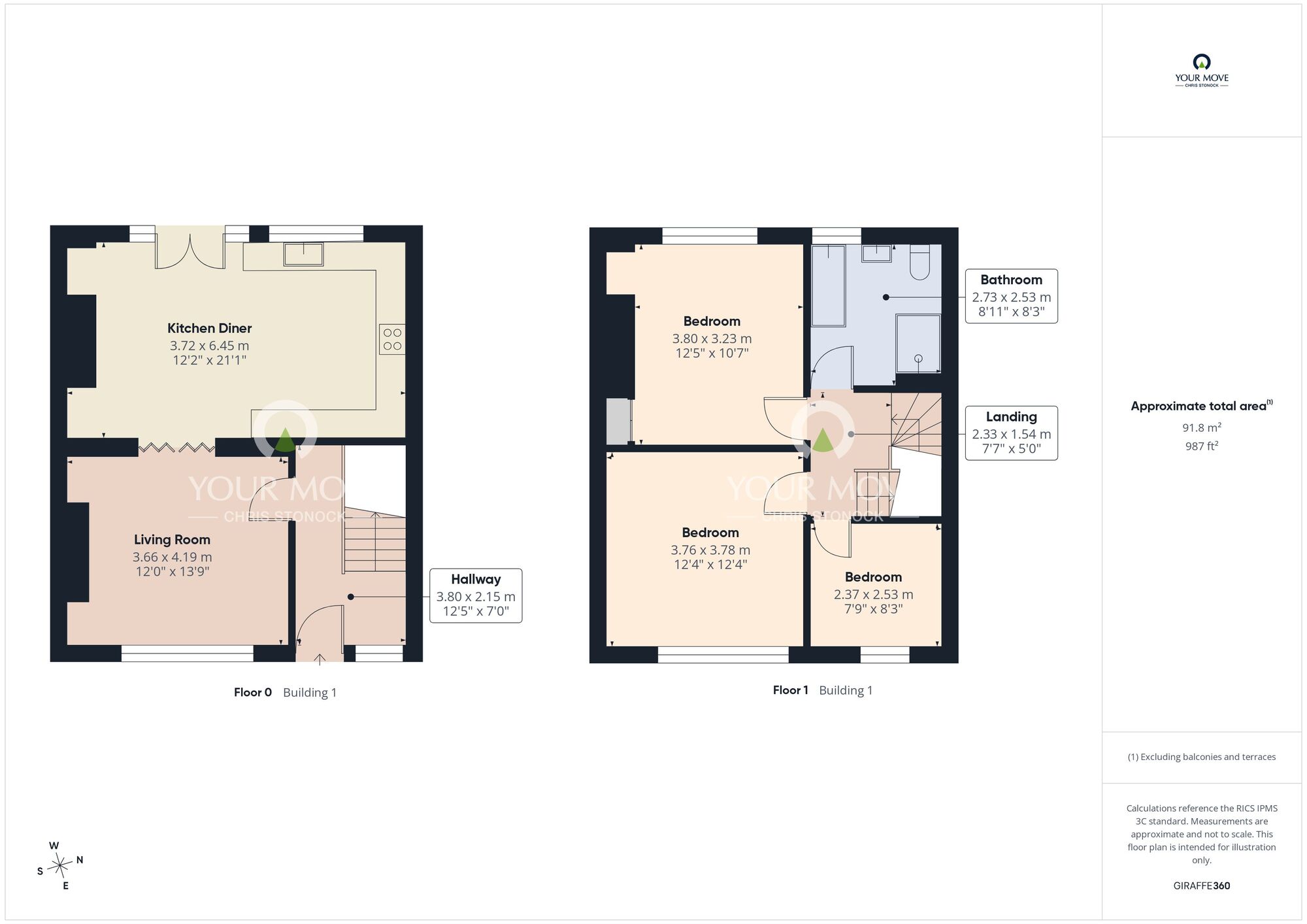 Floorplan of 3 bedroom Mid Terrace House for sale, Whitewell Terrace, Ryton, Tyne and Wear, NE40