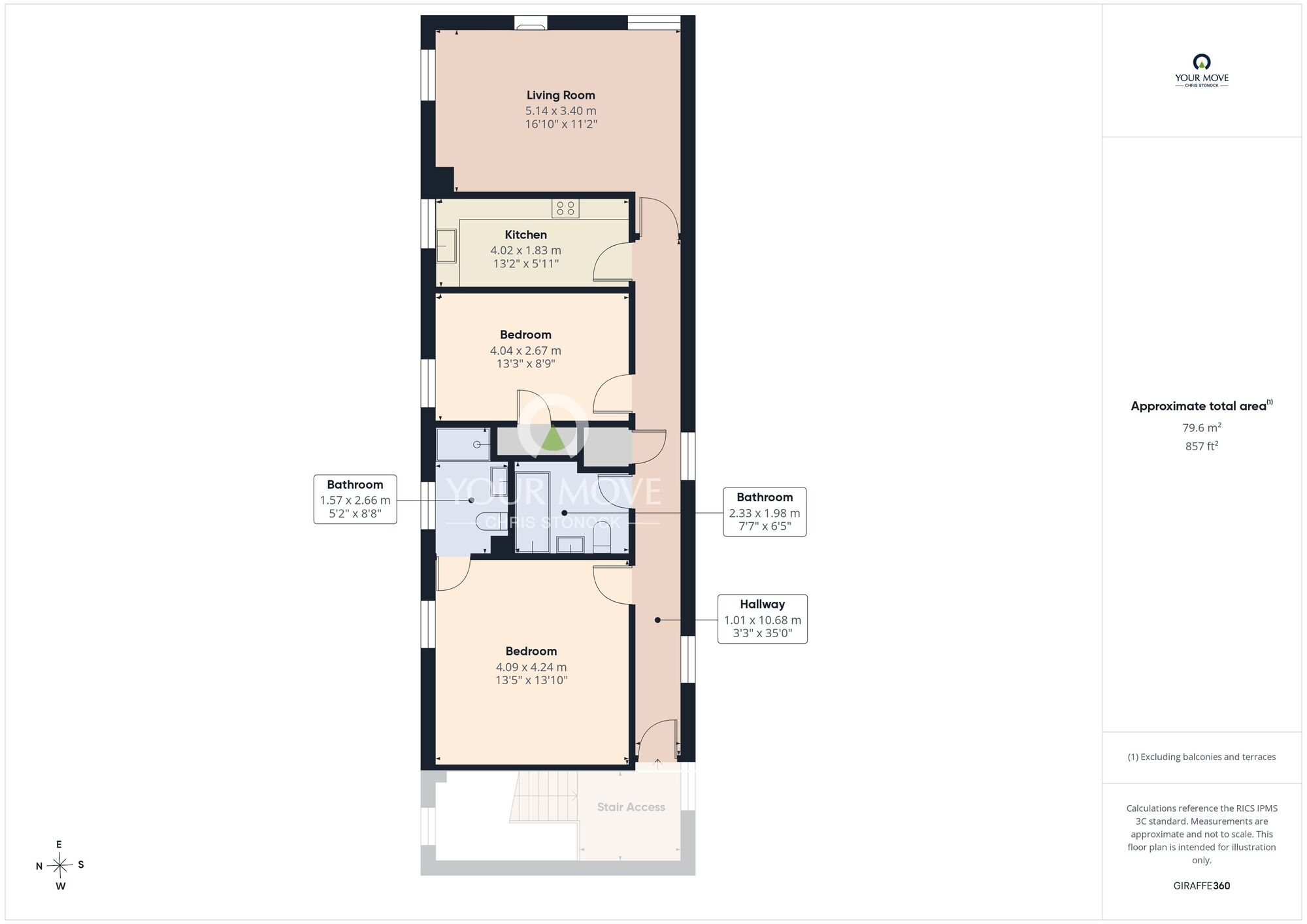 Floorplan of 2 bedroom Flat to rent, Castle Hill House, Wylam, NE41