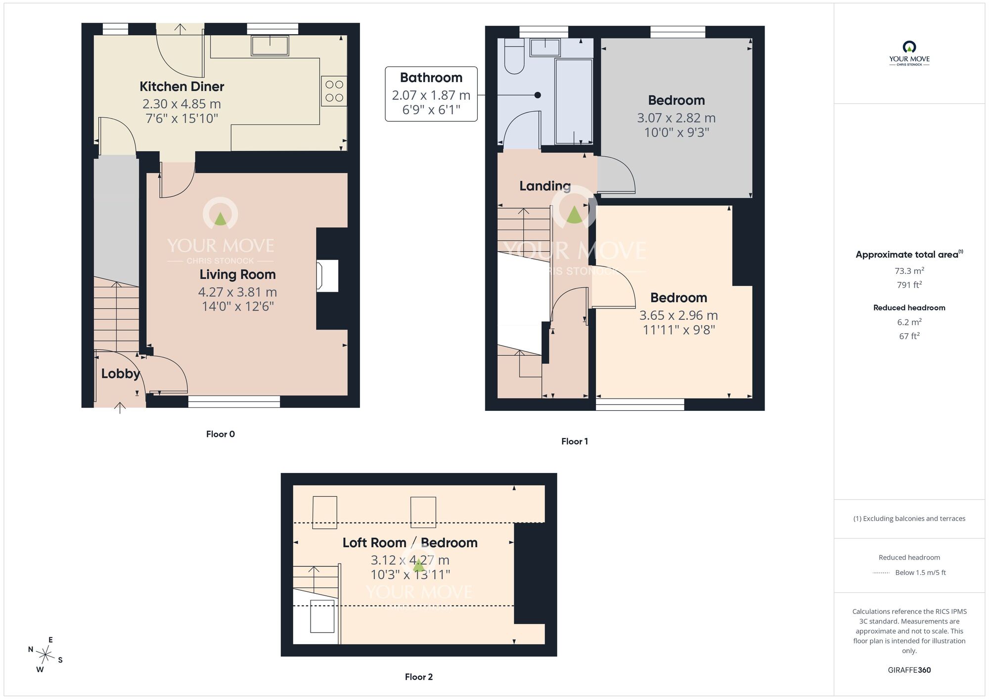 Floorplan of 3 bedroom Mid Terrace House for sale, Milton Street, Greenside, Tyne and Wear, NE40