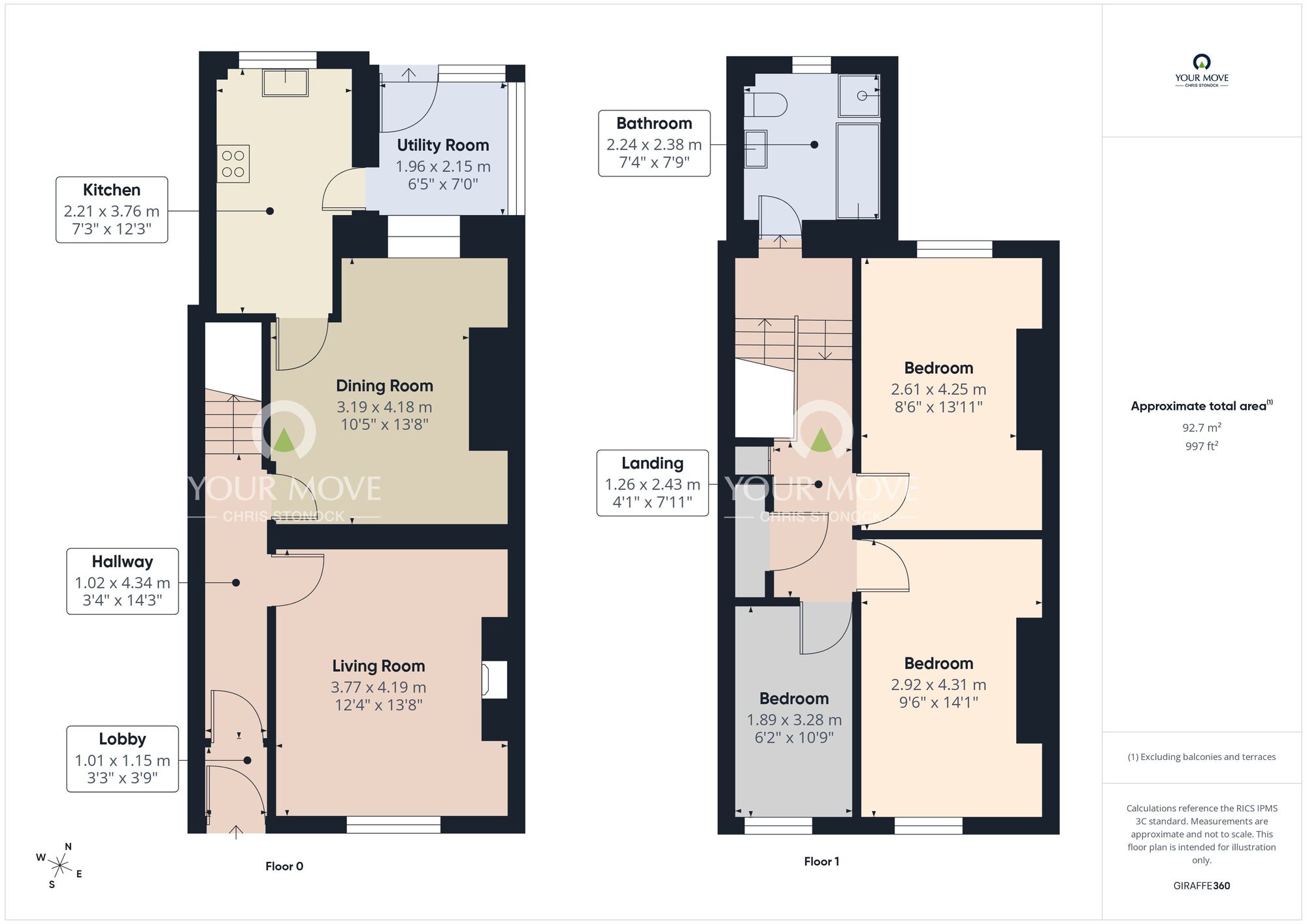 Floorplan of 3 bedroom Mid Terrace House for sale, Ashwood Terrace, Greenside, Tyne and Wear, NE40