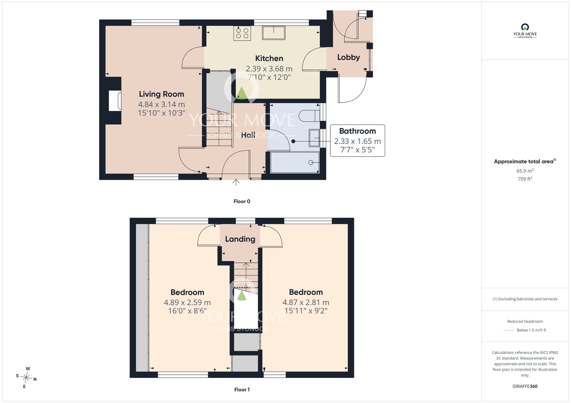 Floorplan of 2 bedroom Semi Detached House for sale, Eastwoods Road, Prudhoe, Northumberland, NE42