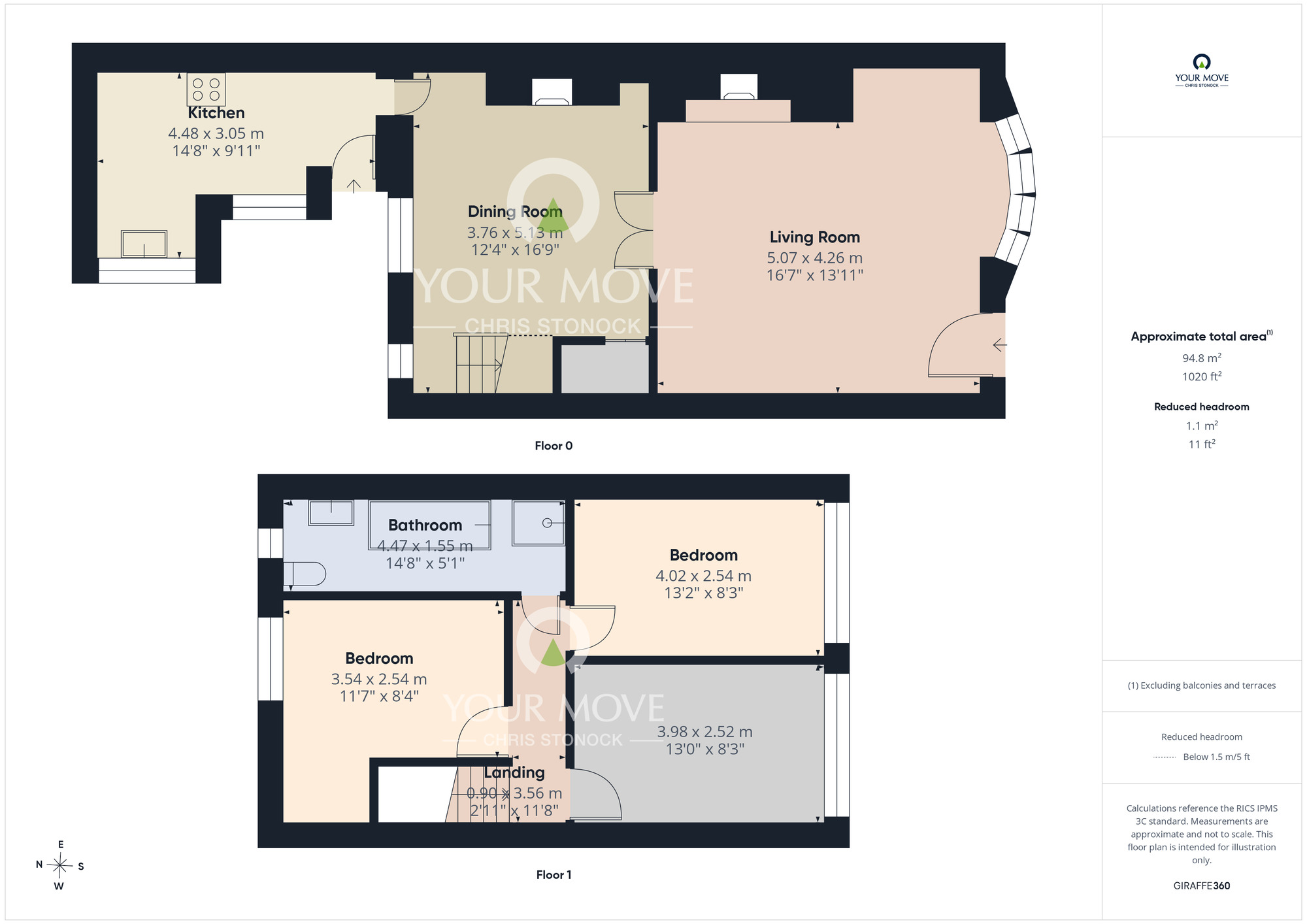 Floorplan of 3 bedroom Mid Terrace House for sale, Middle Row, Ryton, Tyne and Wear, NE40