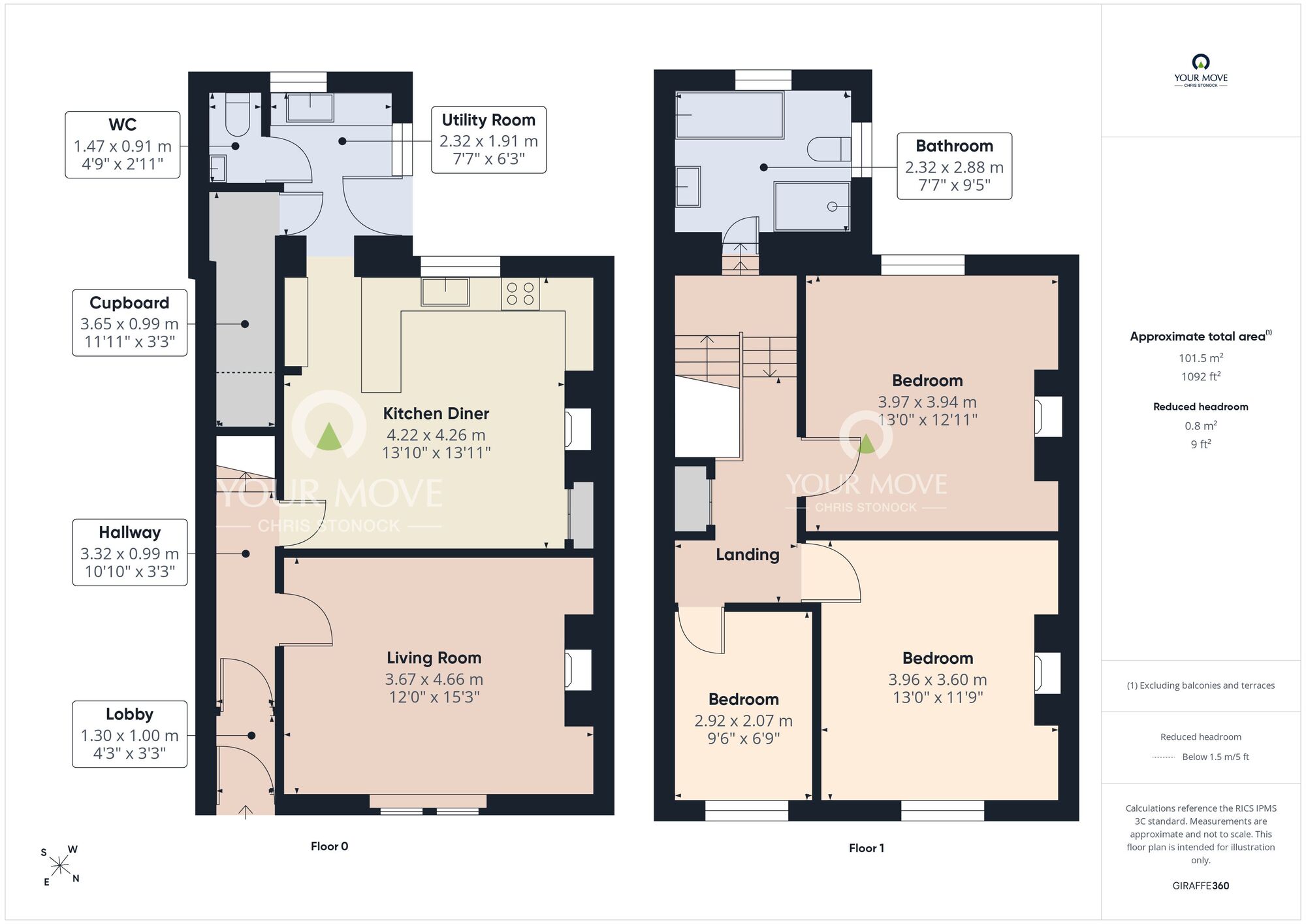 Floorplan of 3 bedroom Mid Terrace House for sale, Seymour Terrace, Ryton, Tyne and Wear, NE40