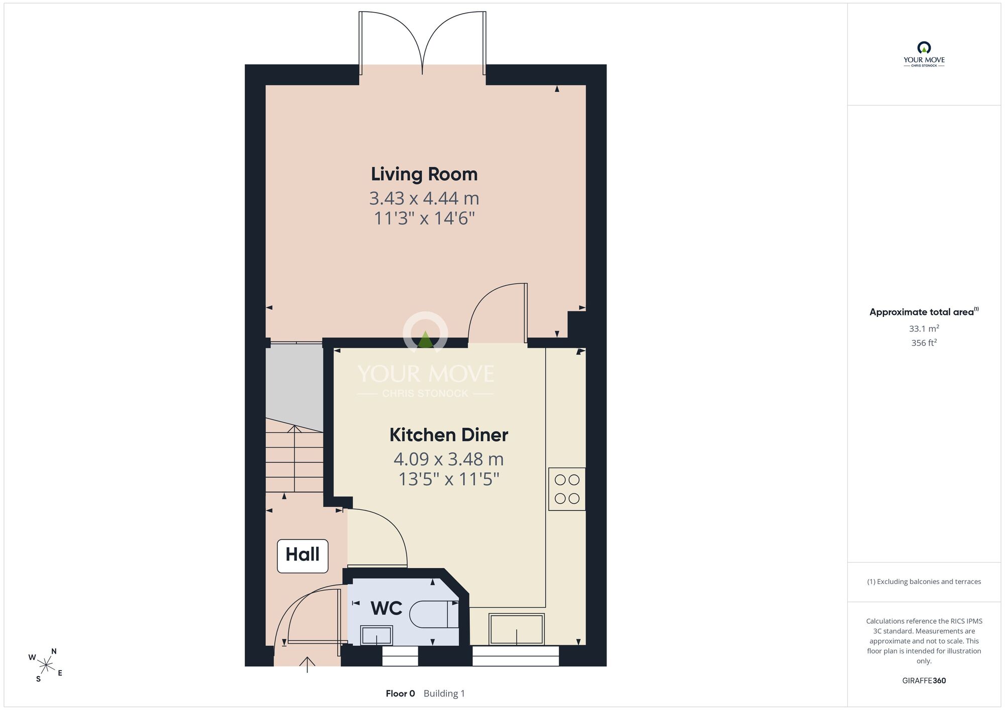 Floorplan of 3 bedroom Semi Detached House to rent, Pattinson Drive, Ryton, Tyne and Wear, NE40