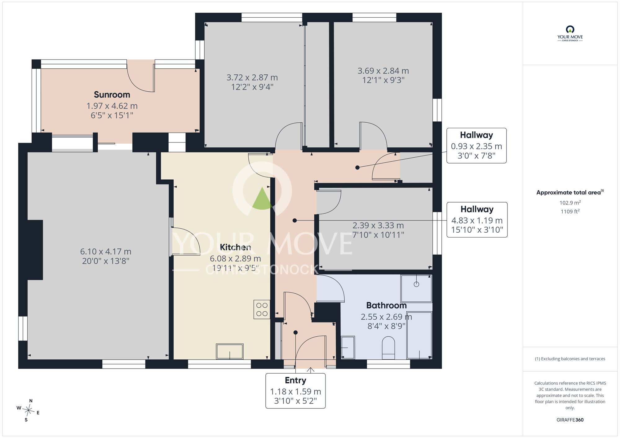 Floorplan of 3 bedroom Detached Bungalow for sale, Dyke Heads Lane, Greenside, Tyne and Wear, NE40