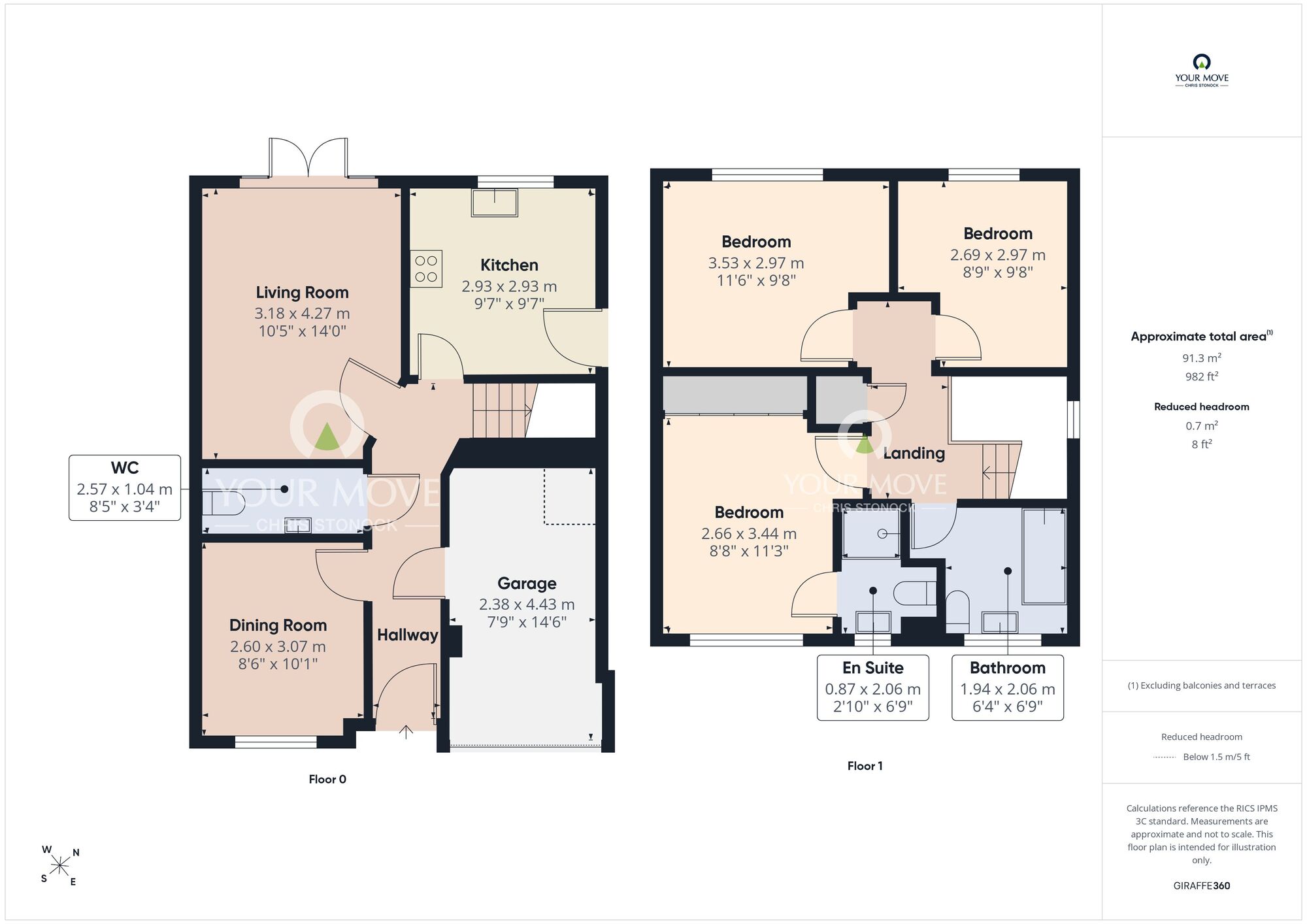 Floorplan of 3 bedroom Detached House for sale, Clara View, Ryton, Tyne and Wear, NE40