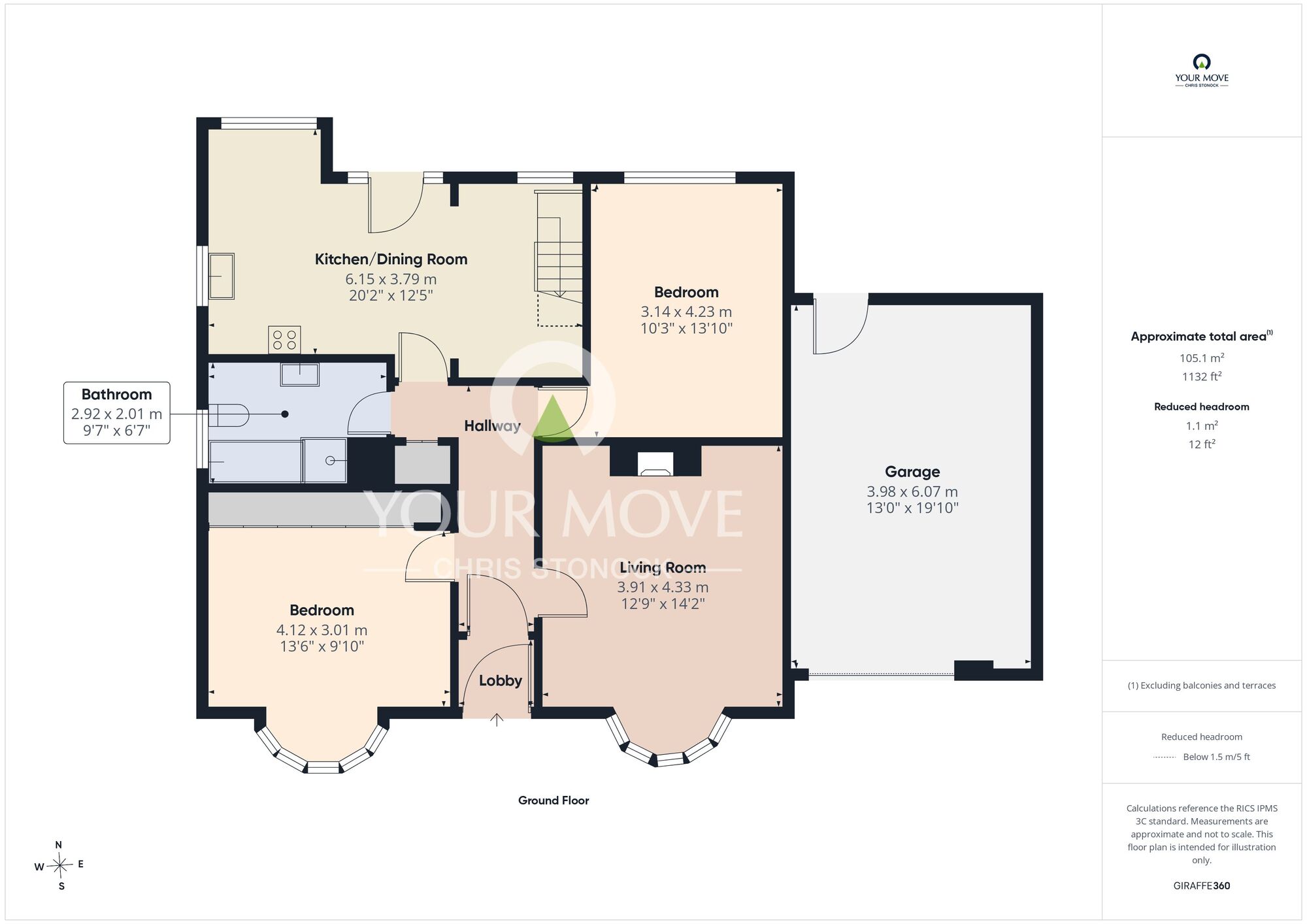 Floorplan of 2 bedroom Detached Bungalow for sale, Holburn Crescent, Ryton, Tyne and Wear, NE40