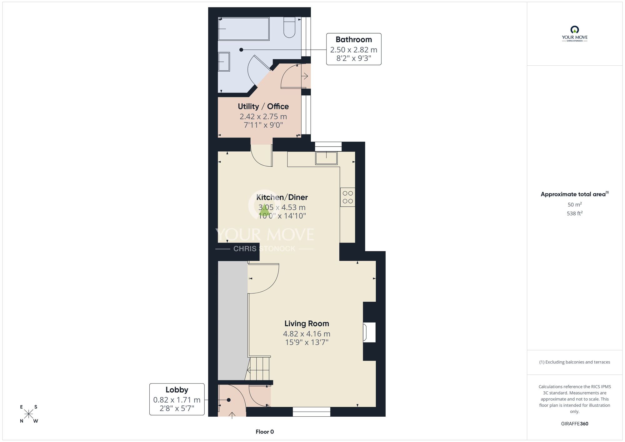 Floorplan of 2 bedroom Mid Terrace House for sale, Leaburn Terrace, Prudhoe, Northumberland, NE42
