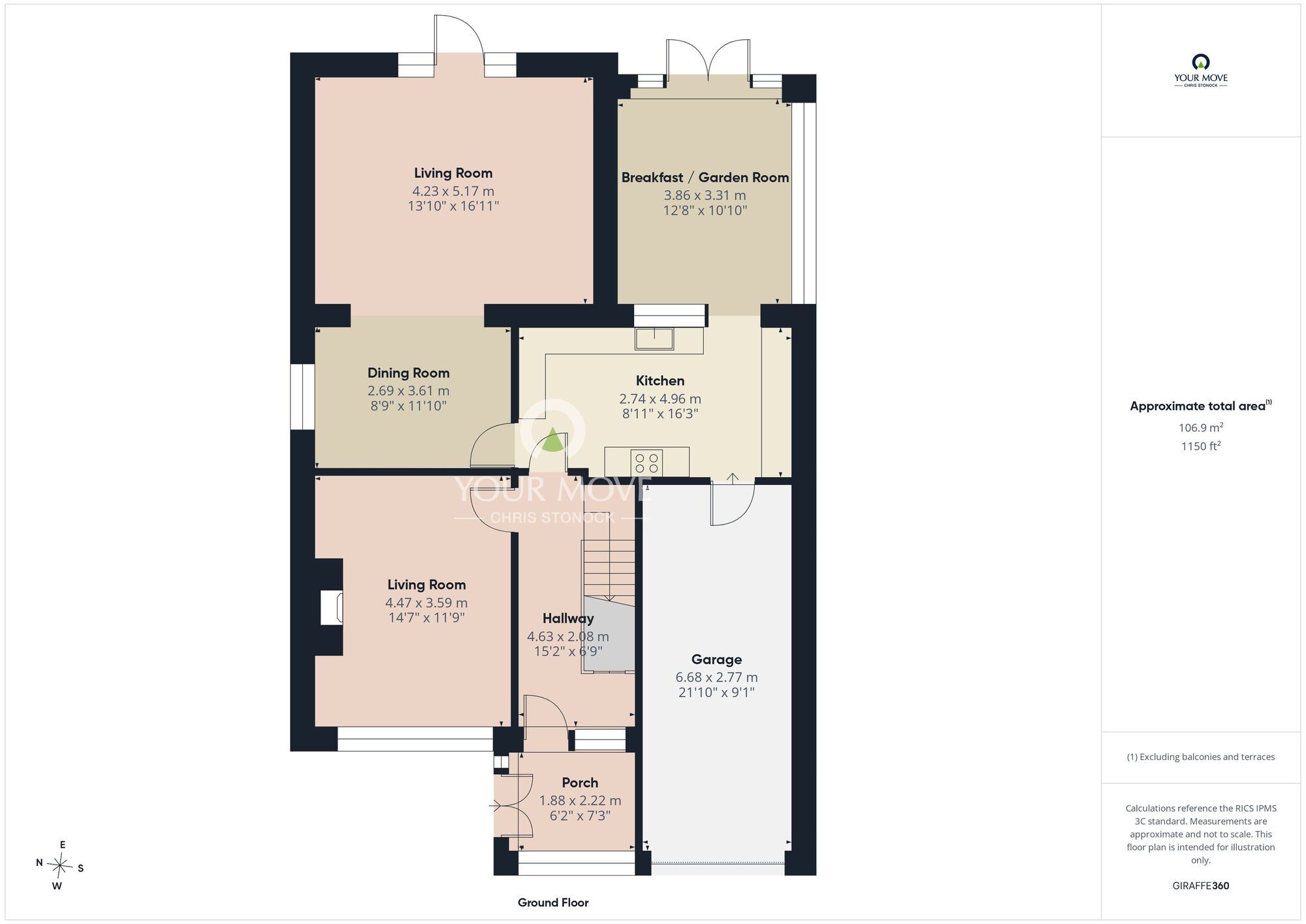 Floorplan of 4 bedroom End Terrace House for sale, Southern Way, Ryton, Tyne and Wear, NE40