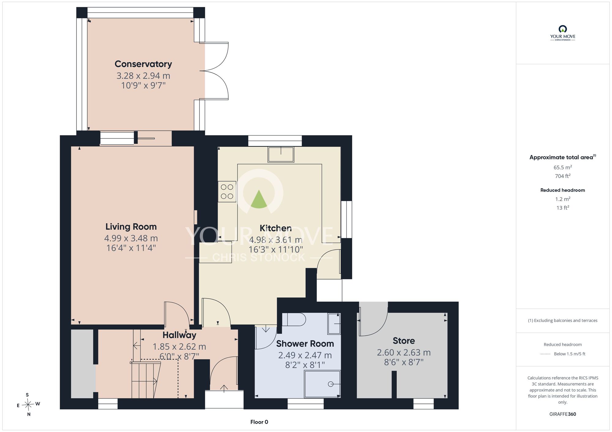 Floorplan of 4 bedroom Semi Detached House for sale, Priestclose Road, Oaklands, Prudhoe, Northumberland, NE42