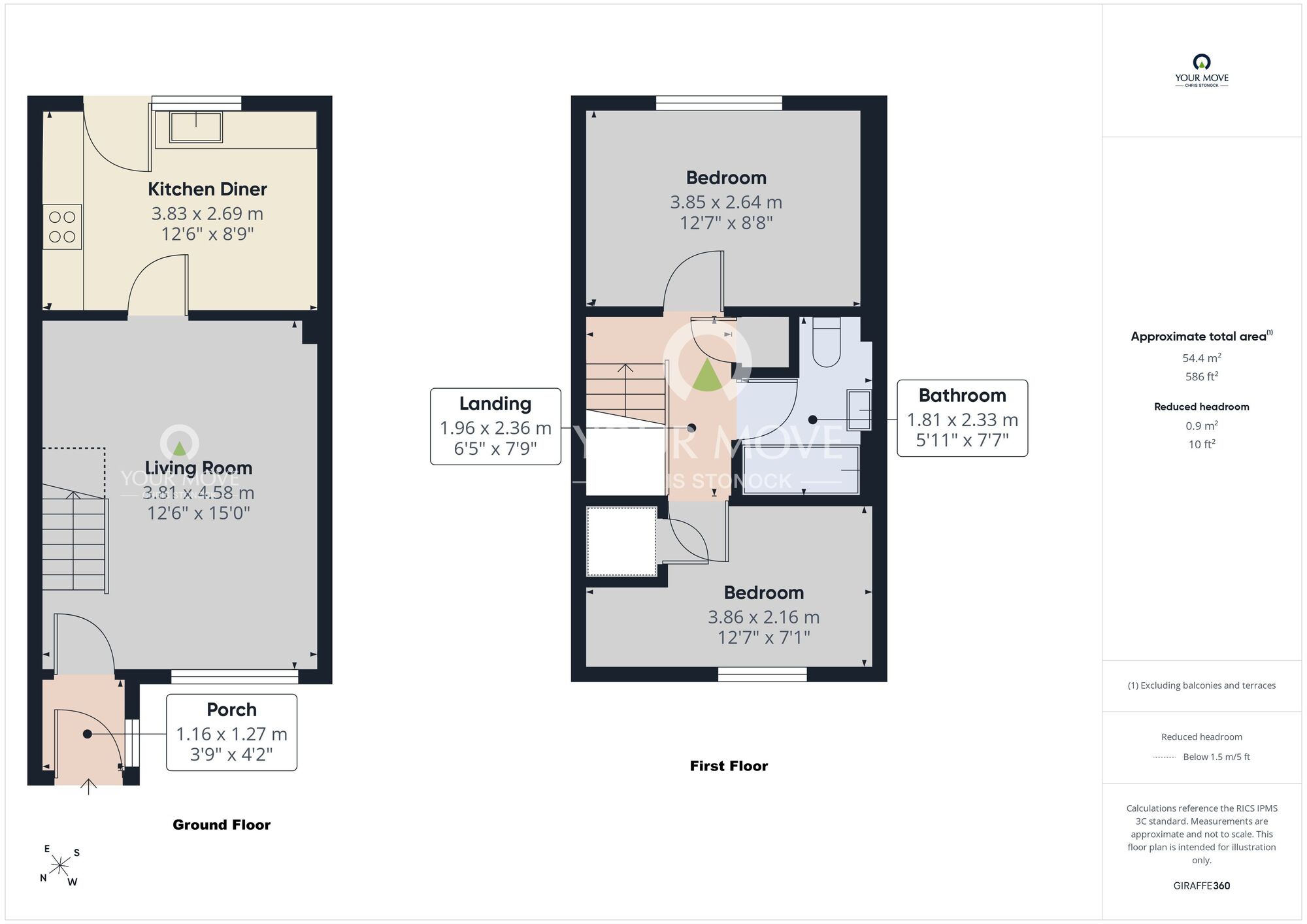 Floorplan of 2 bedroom Mid Terrace House for sale, Sandpiper Close, Ryton, Tyne and Wear, NE40