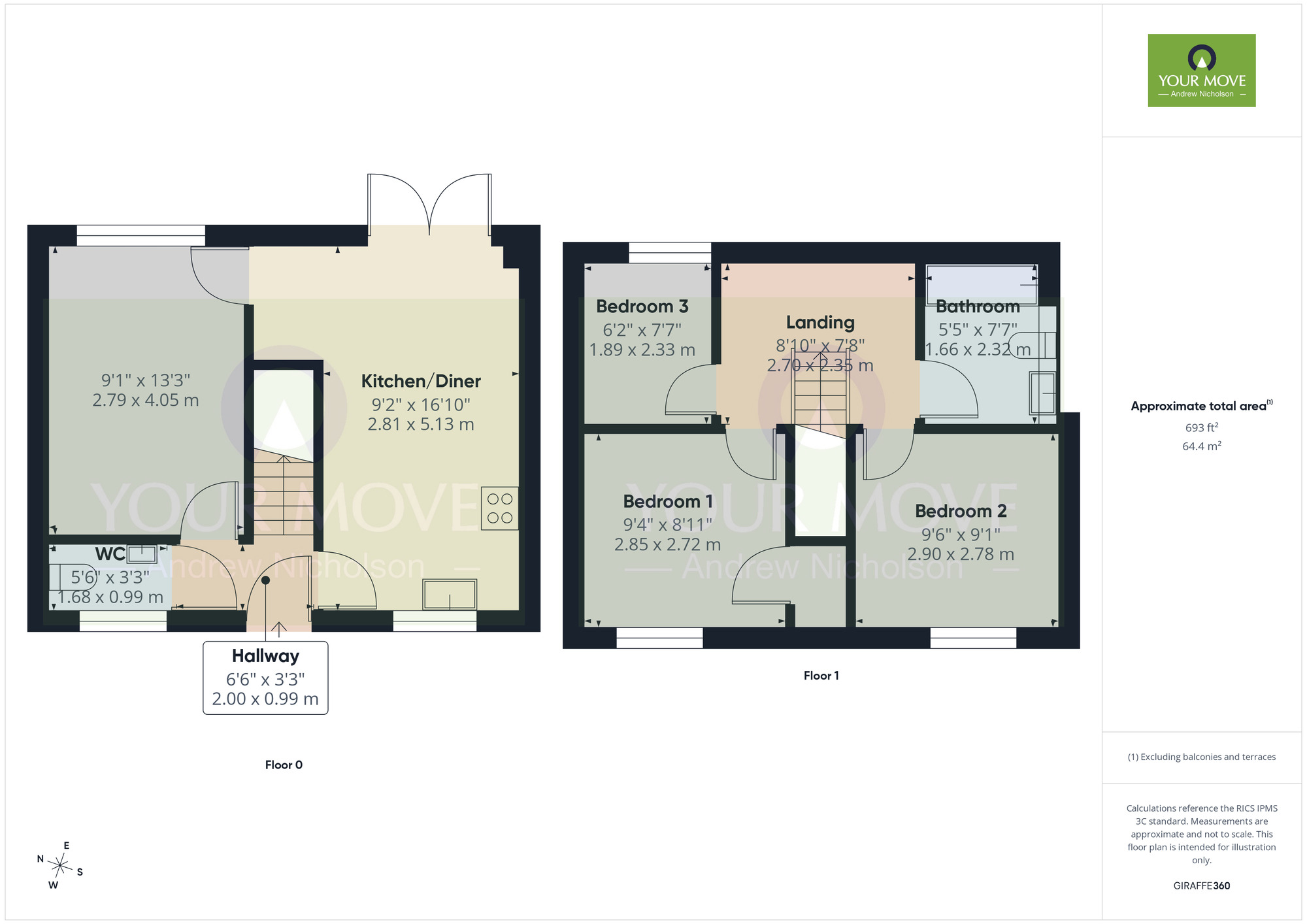 Floorplan of 3 bedroom End Terrace House for sale, Wood Street, Crewe, Cheshire, CW2