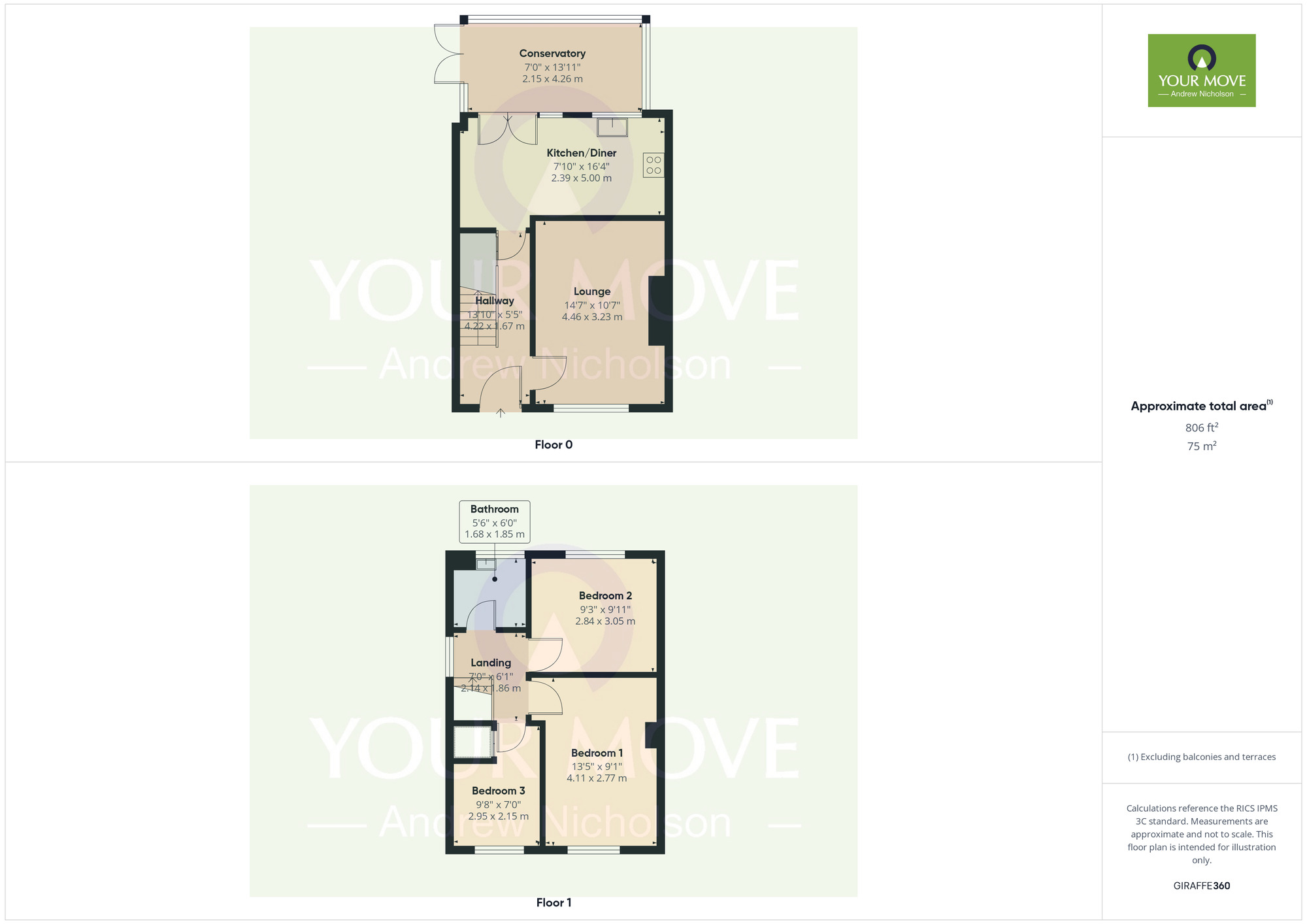 Floorplan of 3 bedroom Semi Detached House for sale, Grenville Close, Haslington, Cheshire, CW1