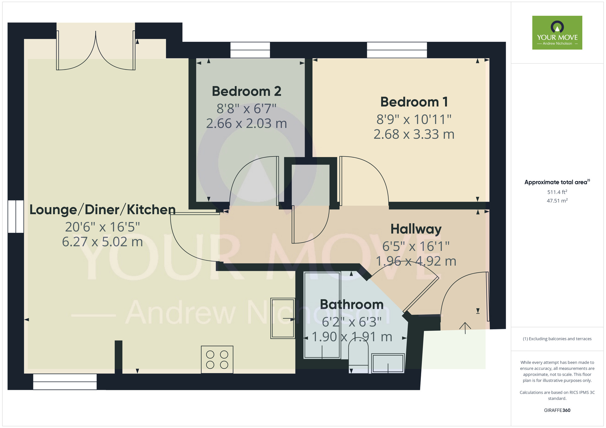 Floorplan of 2 bedroom Flat to rent, Harrison Drive, Crewe, Cheshire, CW1