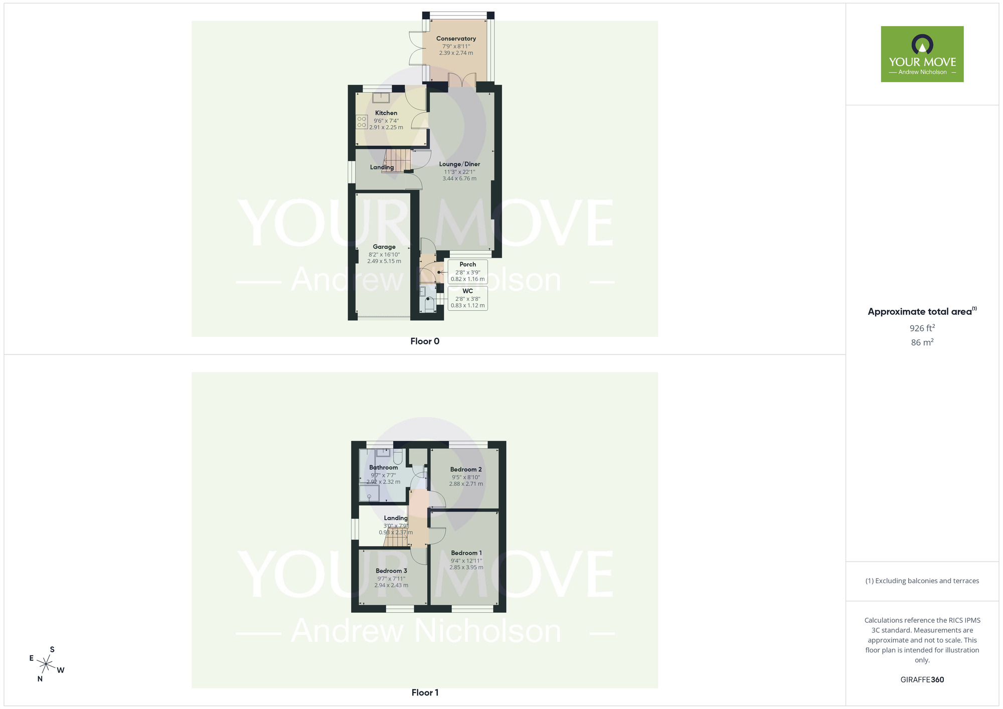 Floorplan of 3 bedroom Detached House for sale, Patterdale Close, Wistaston, Cheshire, CW2