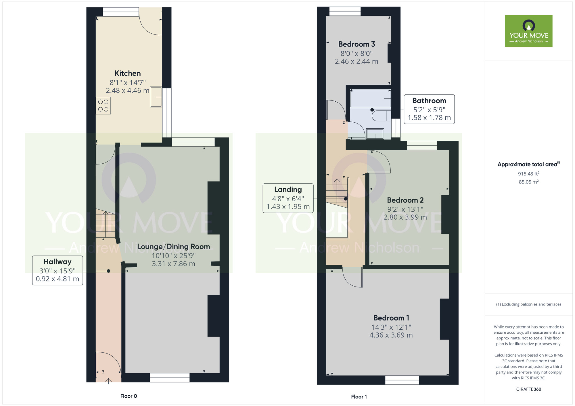 Floorplan of 3 bedroom Mid Terrace House for sale, Spring Gardens, Crewe, Cheshire, CW1