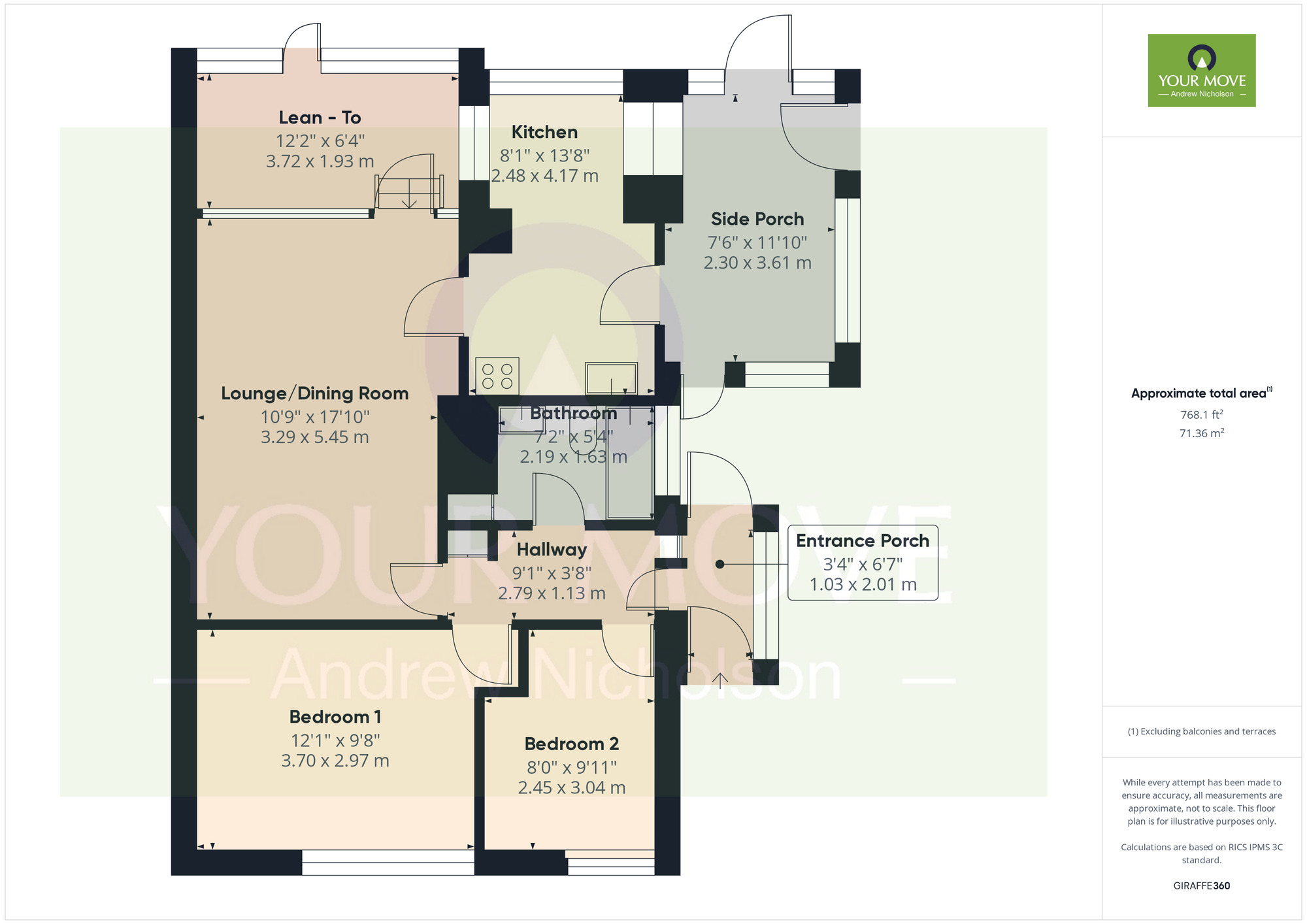 Floorplan of 2 bedroom Semi Detached Bungalow for sale, Sandylands Park, Wistaston, Cheshire, CW2