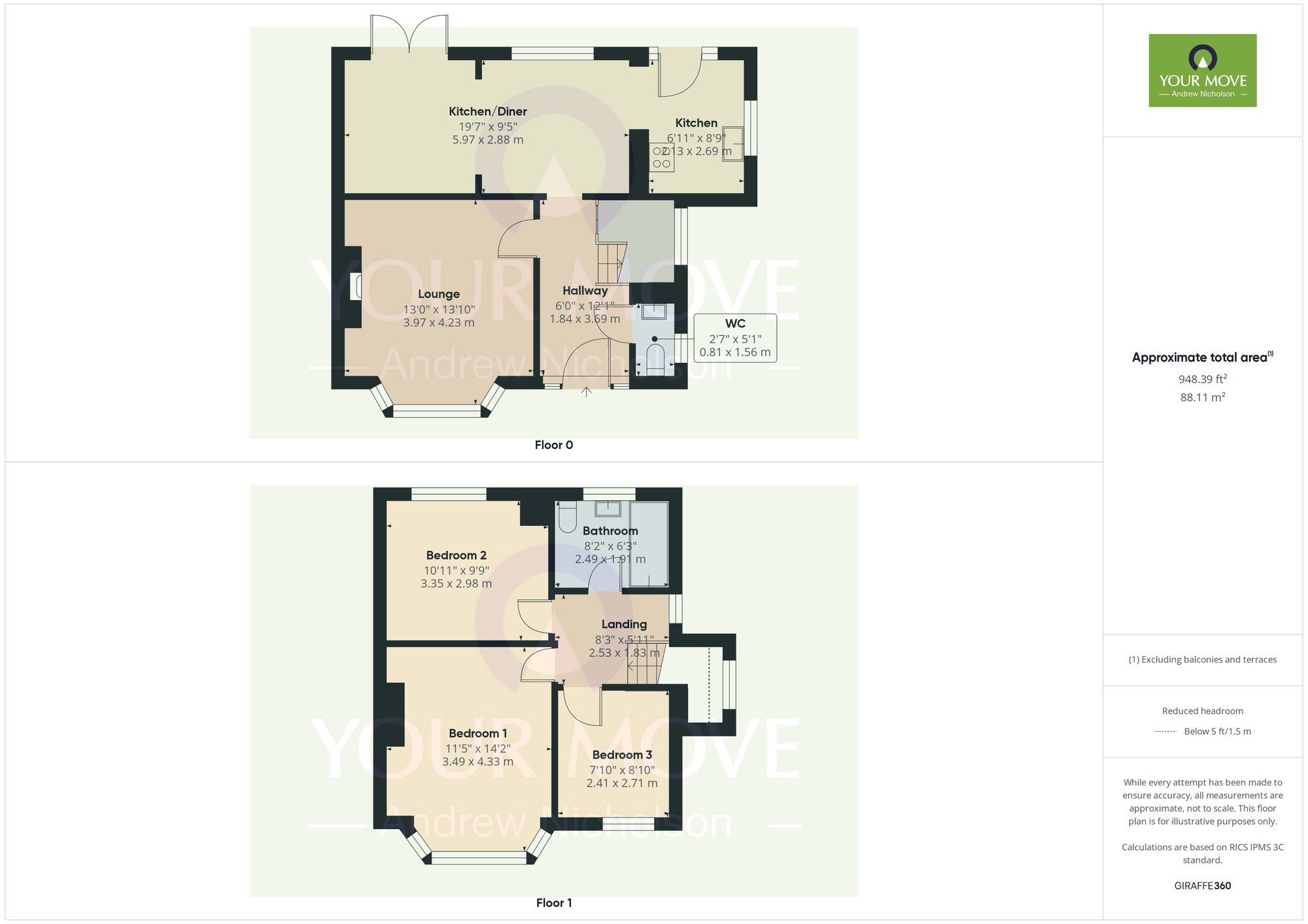 Floorplan of 3 bedroom Semi Detached House for sale, Herbert Street, Crewe, Cheshire, CW1
