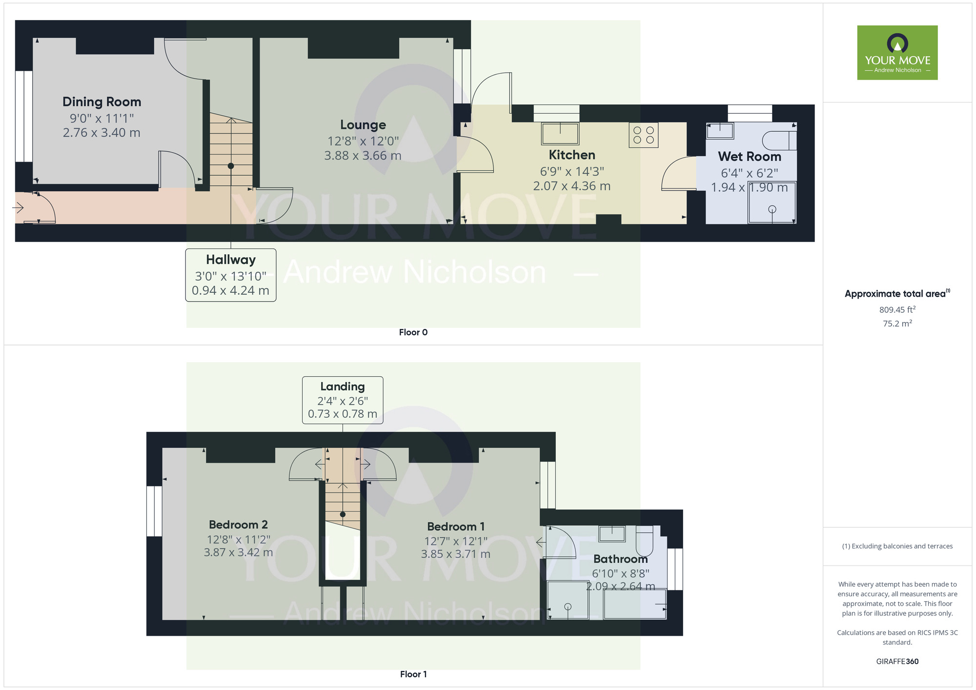 Floorplan of 2 bedroom Mid Terrace House to rent, Richard Moon Street, Crewe, Cheshire, CW1
