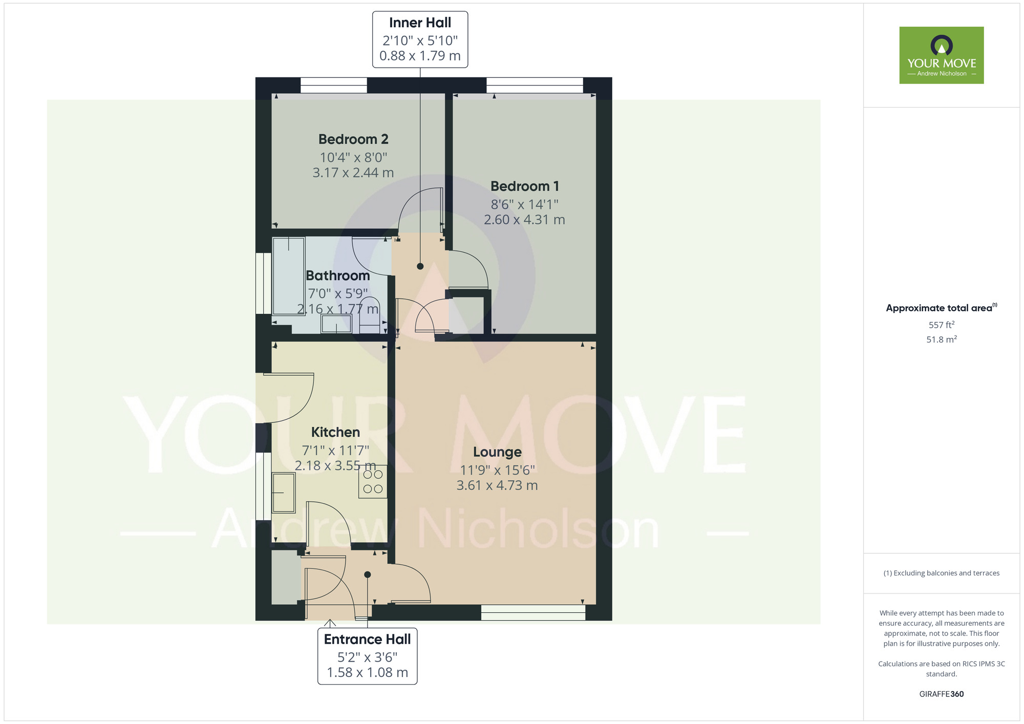 Floorplan of 2 bedroom Detached Bungalow for sale, Hanbury Close, Crewe, Cheshire, CW2