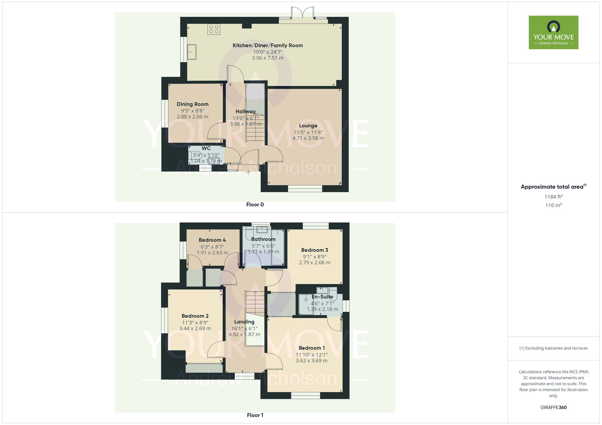 Floorplan of 4 bedroom Detached House for sale, Clover Croft Place, Crewe, Cheshire, CW1