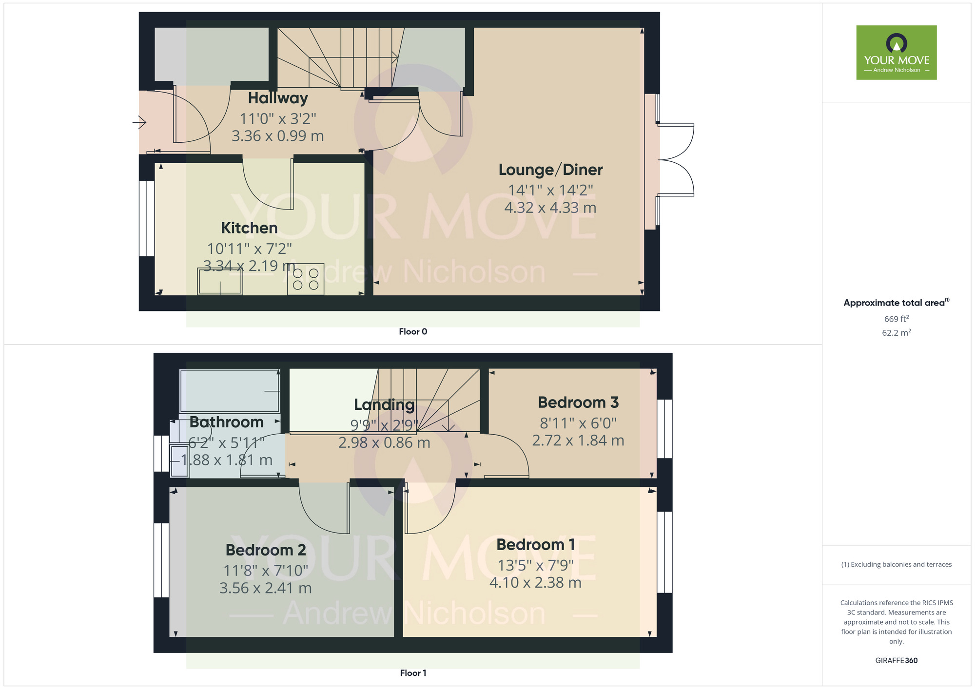 Floorplan of 3 bedroom Mid Terrace House to rent, George Crawford Road, Crewe, Cheshire, CW1