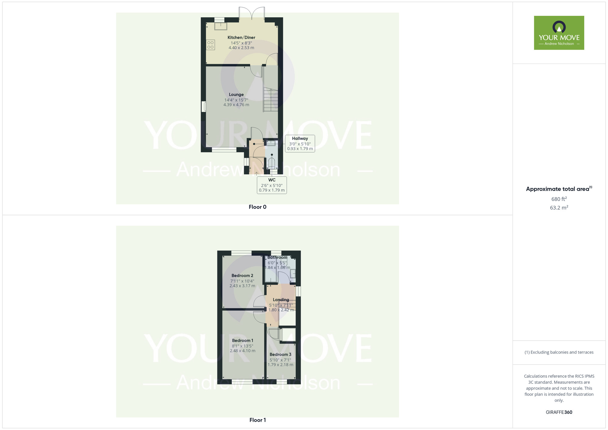 Floorplan of 3 bedroom Semi Detached House to rent, Hughes Drive, Crewe, Cheshire, CW2