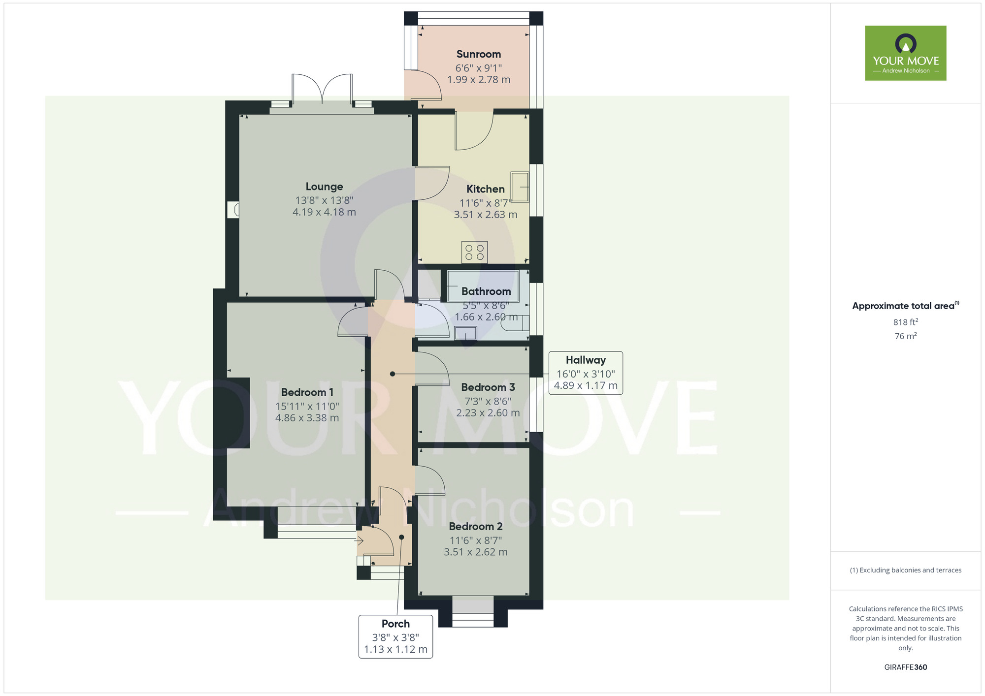 Floorplan of 3 bedroom Detached Bungalow for sale, Kipling Way, Crewe, Cheshire, CW1