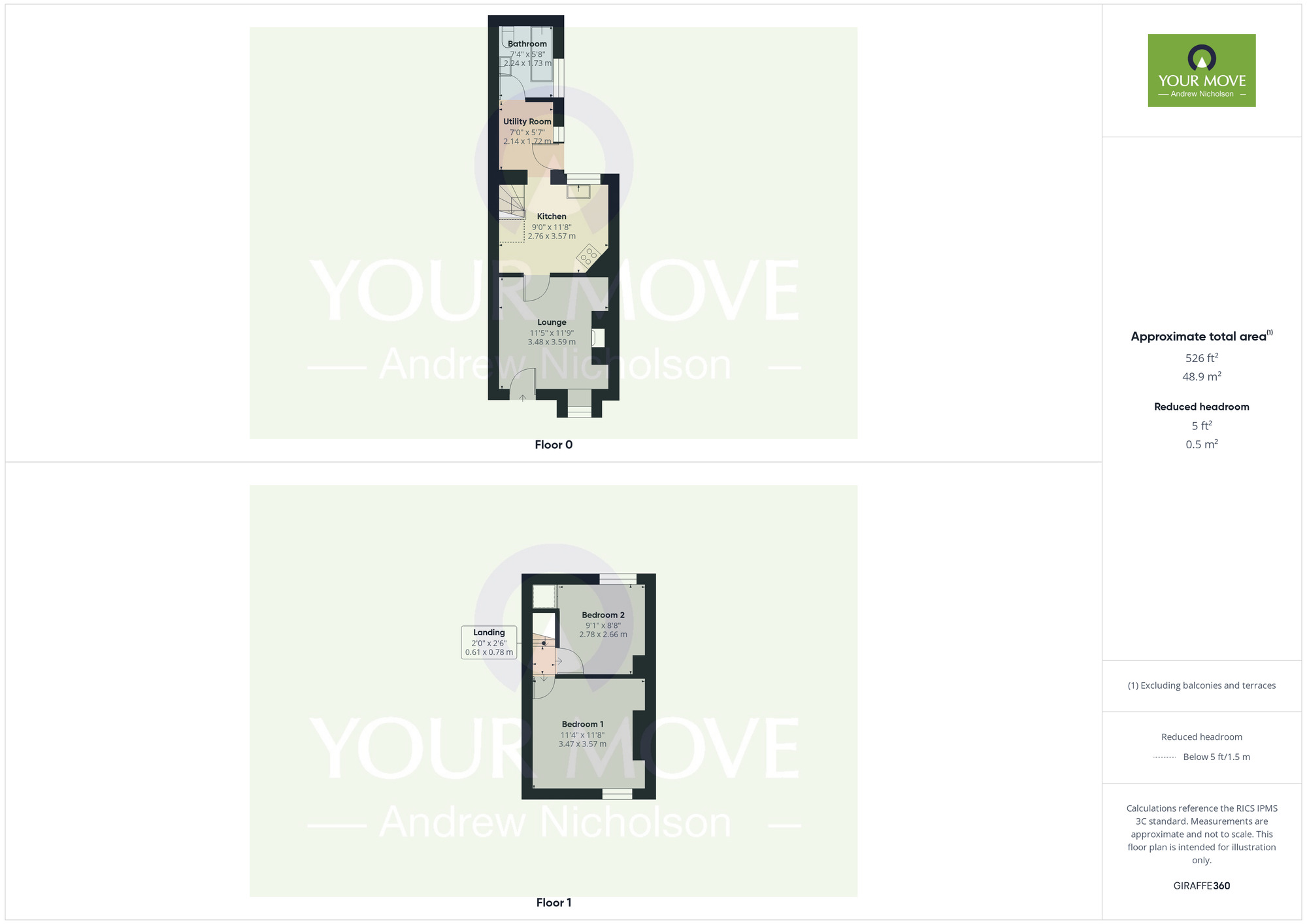 Floorplan of 2 bedroom Mid Terrace House for sale, Hawthorne Avenue, Nantwich, Cheshire, CW5