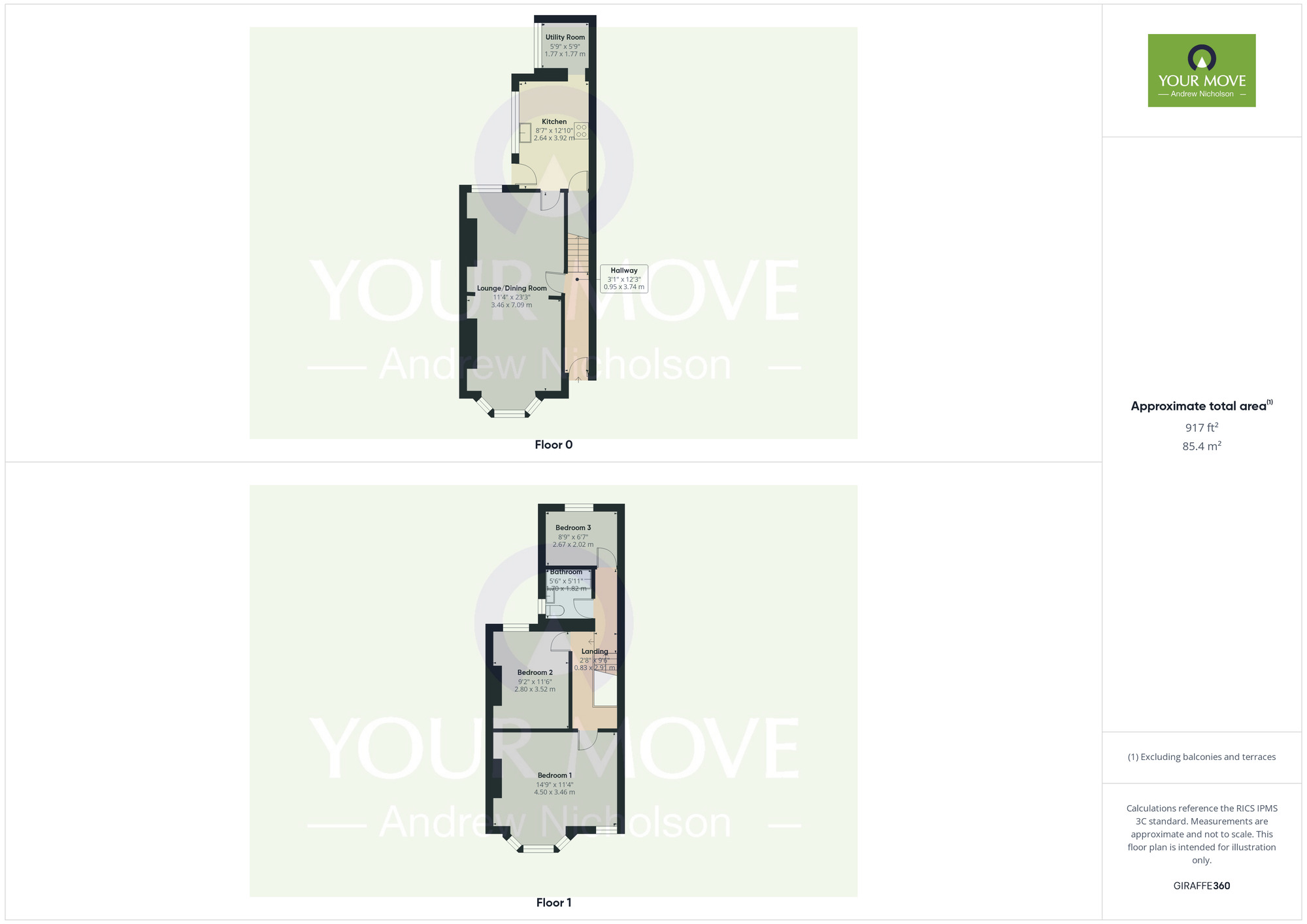 Floorplan of 3 bedroom End Terrace House for sale, Earle Street, Crewe, Cheshire, CW1