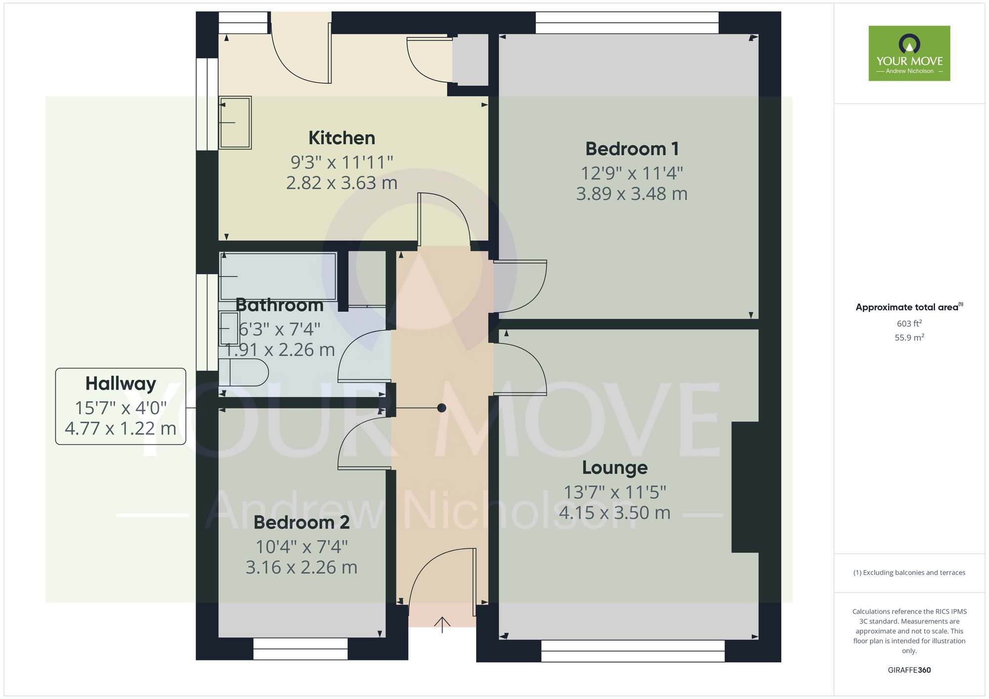 Floorplan of 2 bedroom Semi Detached Bungalow for sale, Scott Avenue, Crewe, Cheshire, CW1