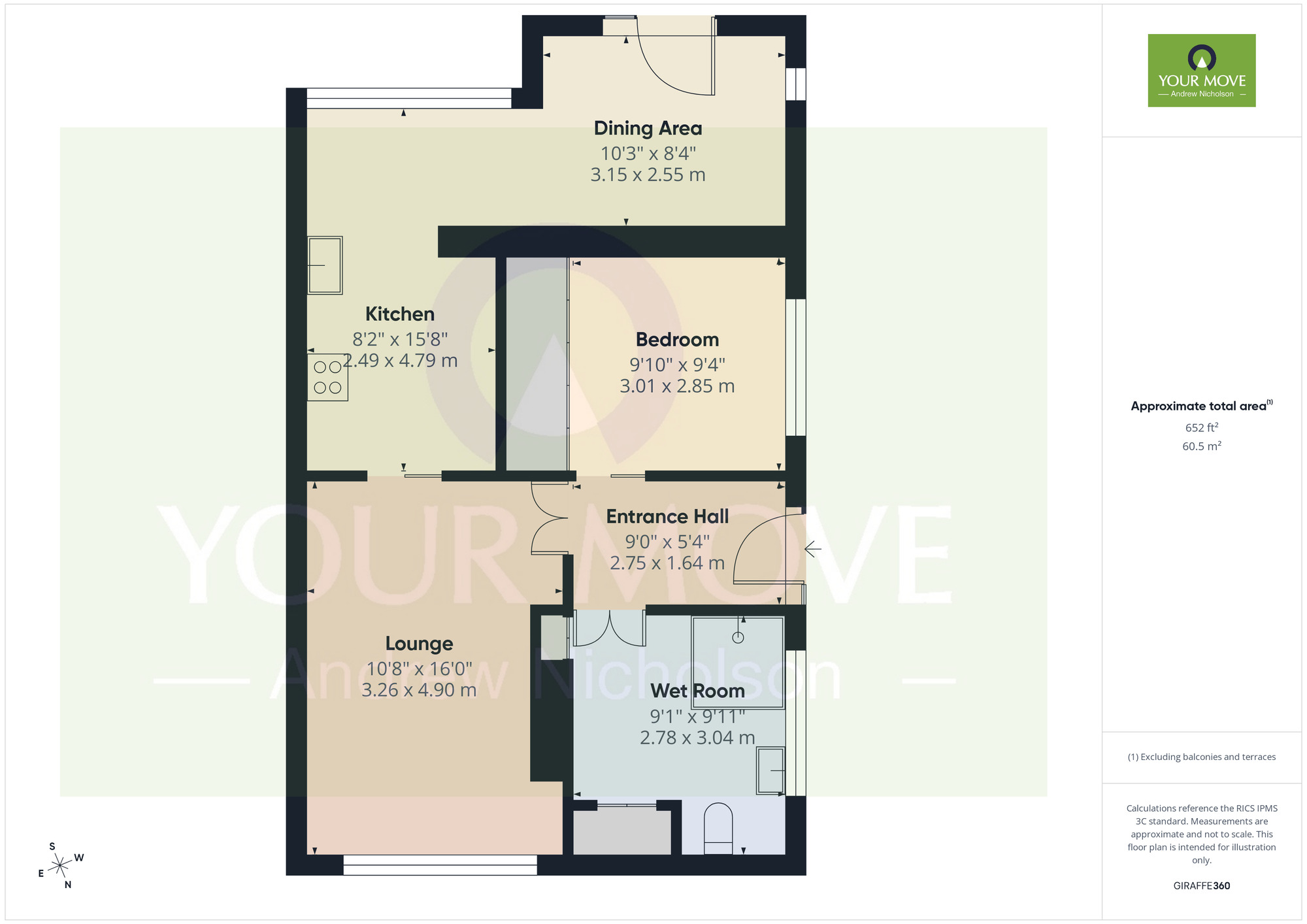 Floorplan of 1 bedroom Semi Detached Bungalow for sale, Greenfields Avenue, Shavington, Cheshire, CW2