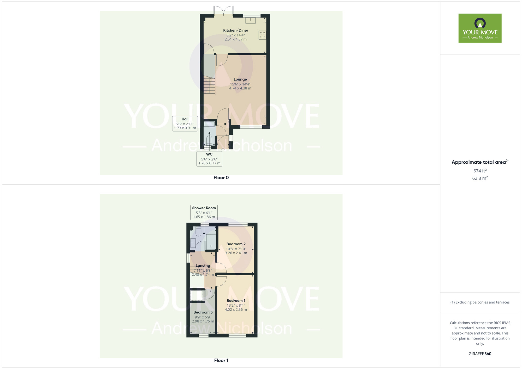 Floorplan of 3 bedroom Semi Detached House for sale, Hughes Drive, Crewe, Cheshire, CW2