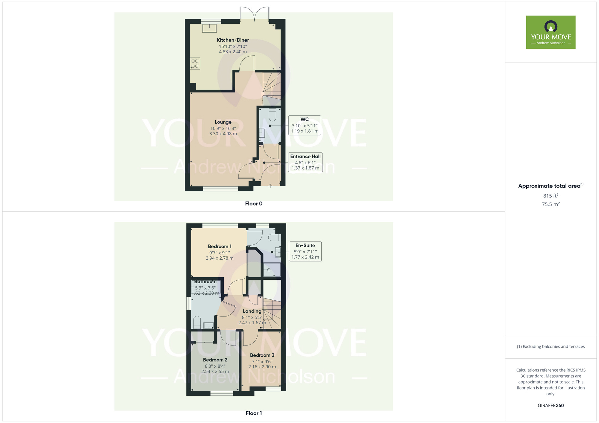 Floorplan of 3 bedroom Semi Detached House for sale, Heald Way, Willaston, Cheshire, CW5