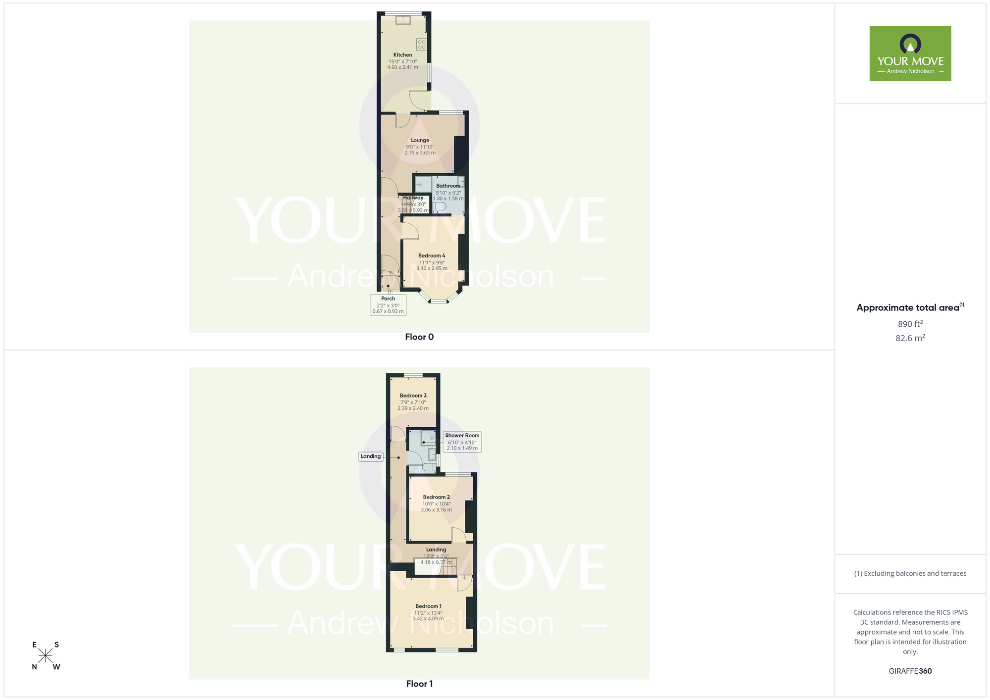 Floorplan of 4 bedroom Mid Terrace House for sale, Underwood Lane, Crewe, Cheshire, CW1