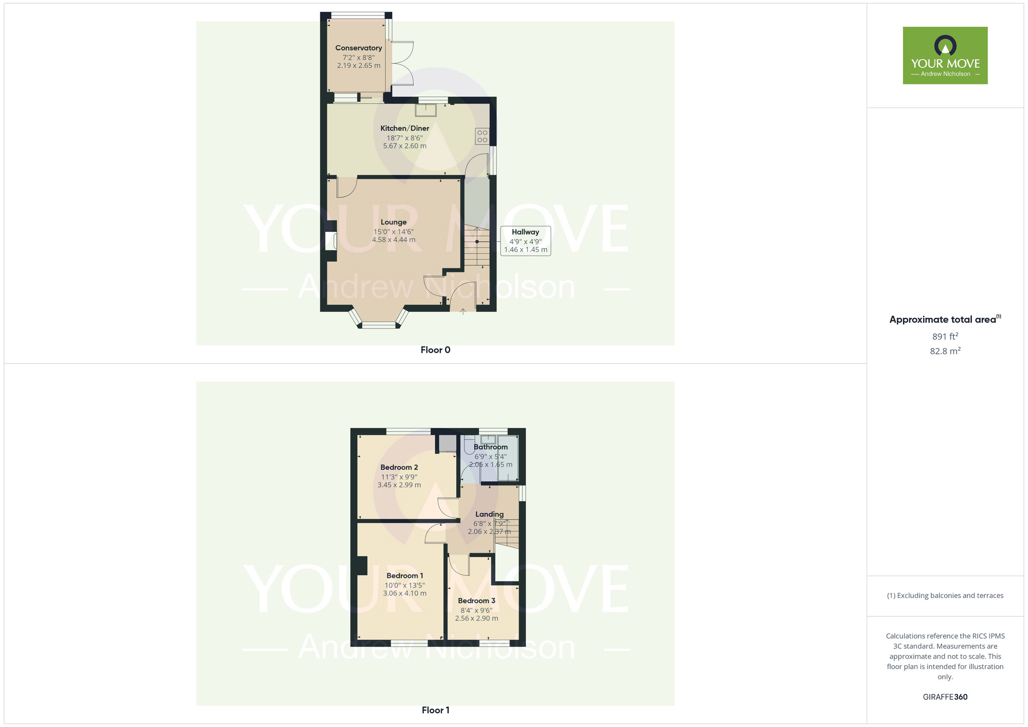 Floorplan of 3 bedroom Semi Detached House for sale, Acton Road, Crewe, Cheshire, CW2