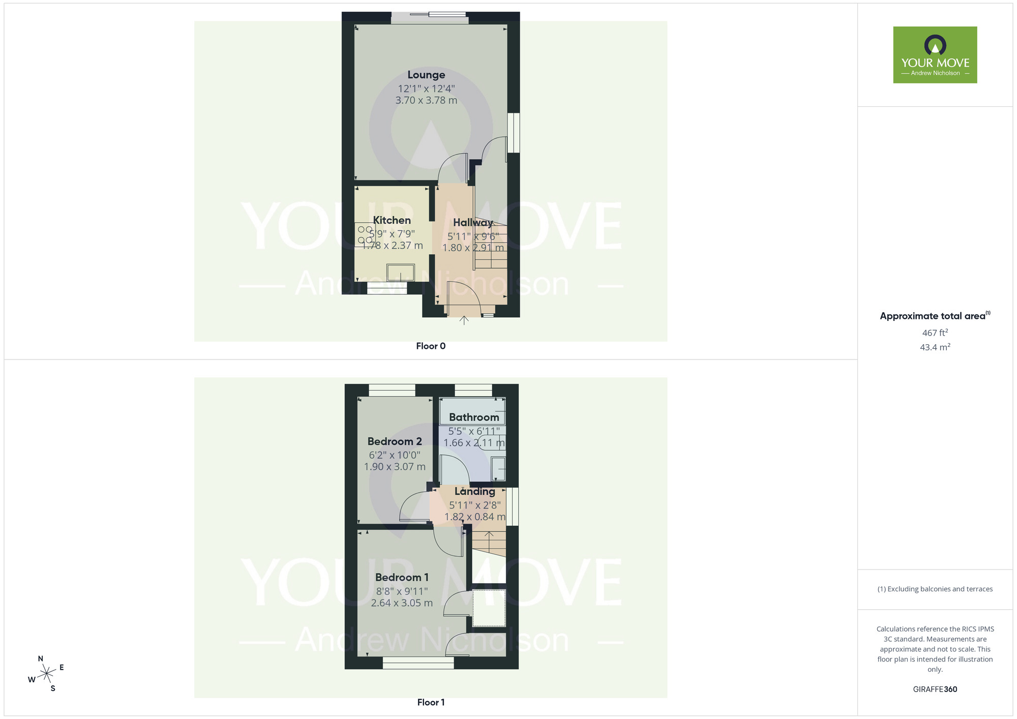 Floorplan of 2 bedroom Semi Detached House for sale, Kestrel Drive, Crewe, CW1