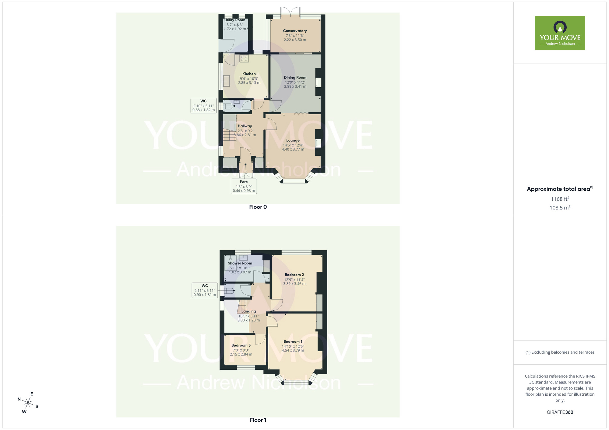Floorplan of 3 bedroom Semi Detached House for sale, Berkeley Crescent, Wistaston, Cheshire, CW2