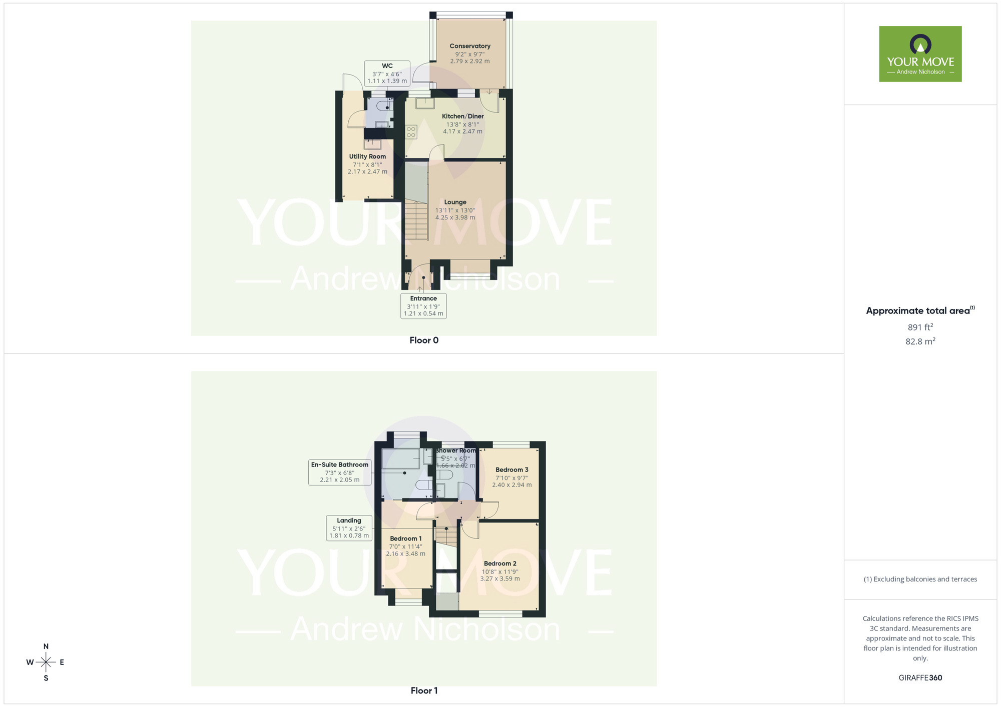 Floorplan of 3 bedroom Semi Detached House for sale, Canford Close, Crewe, Cheshire, CW1