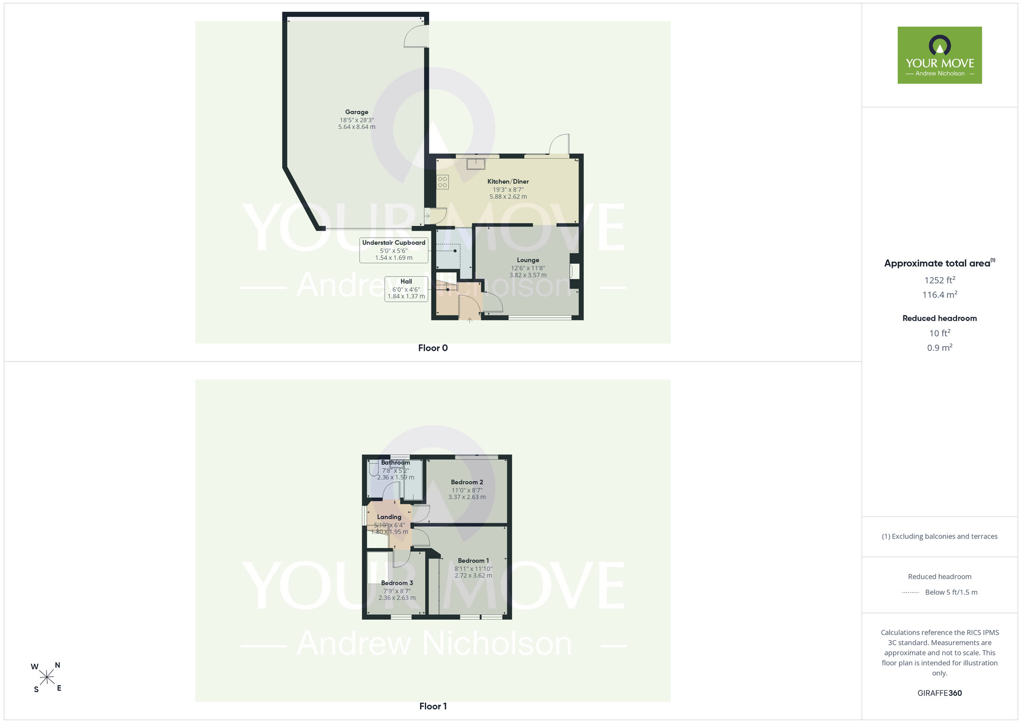 Floorplan of 3 bedroom Semi Detached House for sale, Tabley Road, Crewe, Cheshire, CW2