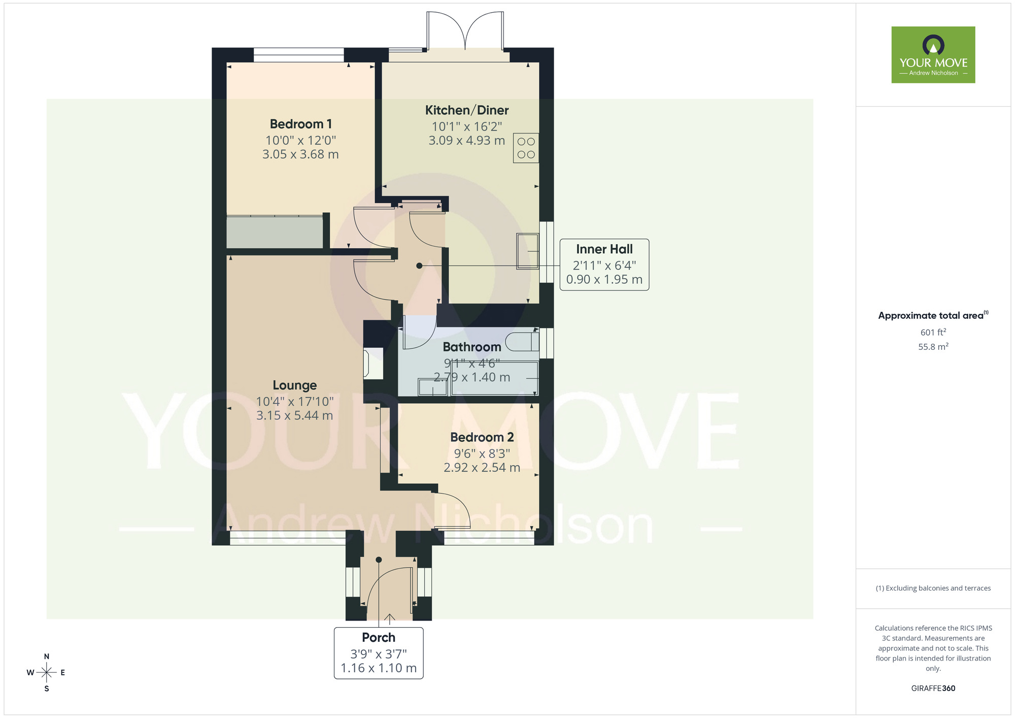 Floorplan of 2 bedroom Semi Detached Bungalow for sale, Masefield Drive, Crewe, Cheshire, CW1